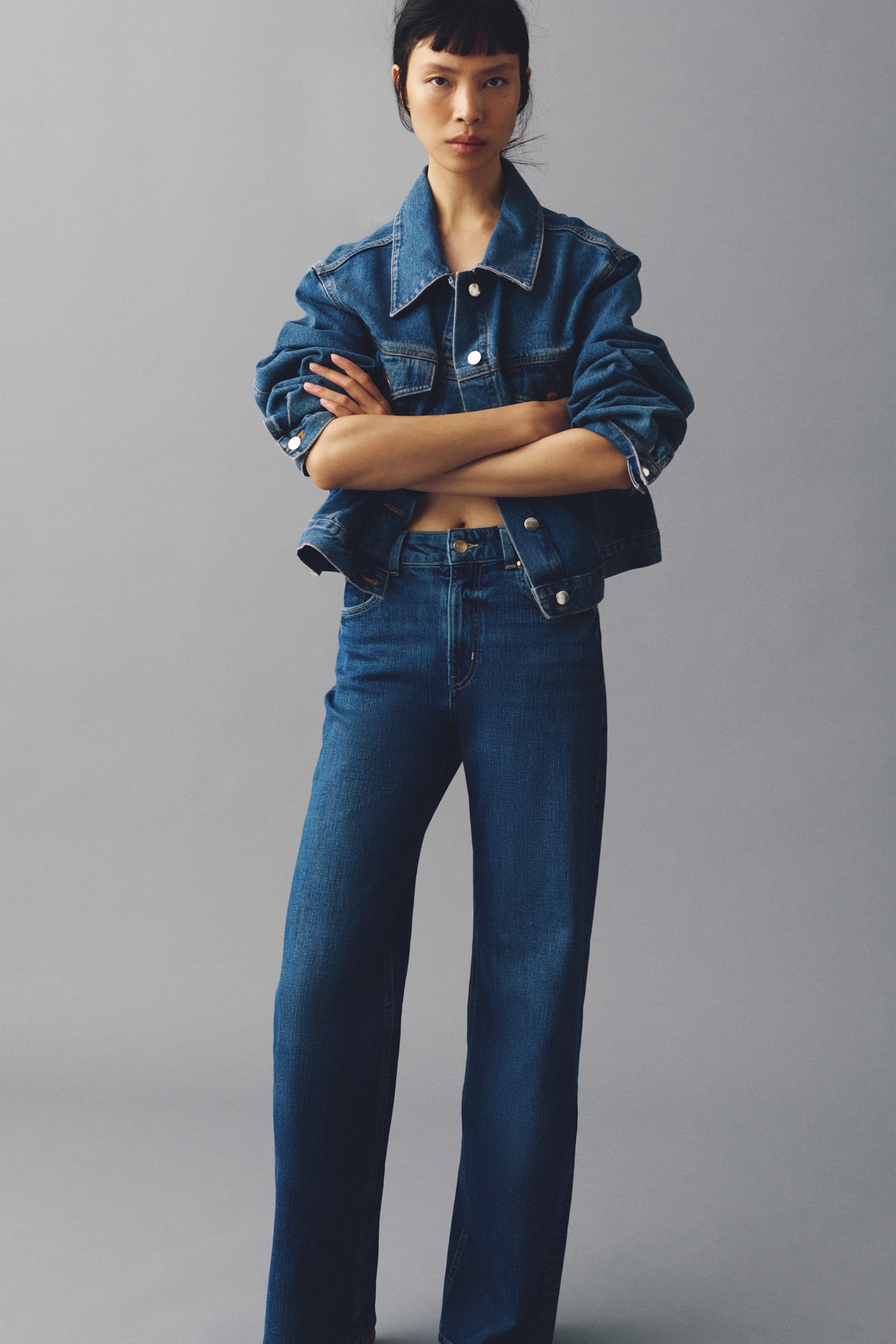 하이웨이스트 와이드 진 - 데님 블루/다크 데님 블루/화이트/화이트/라이트 데님 블루/다크 데님 그레이/라이트 데님 블루/다크 데님 블루/데님 블루/다크 데님 블루/네이비 데님 블루 - 6