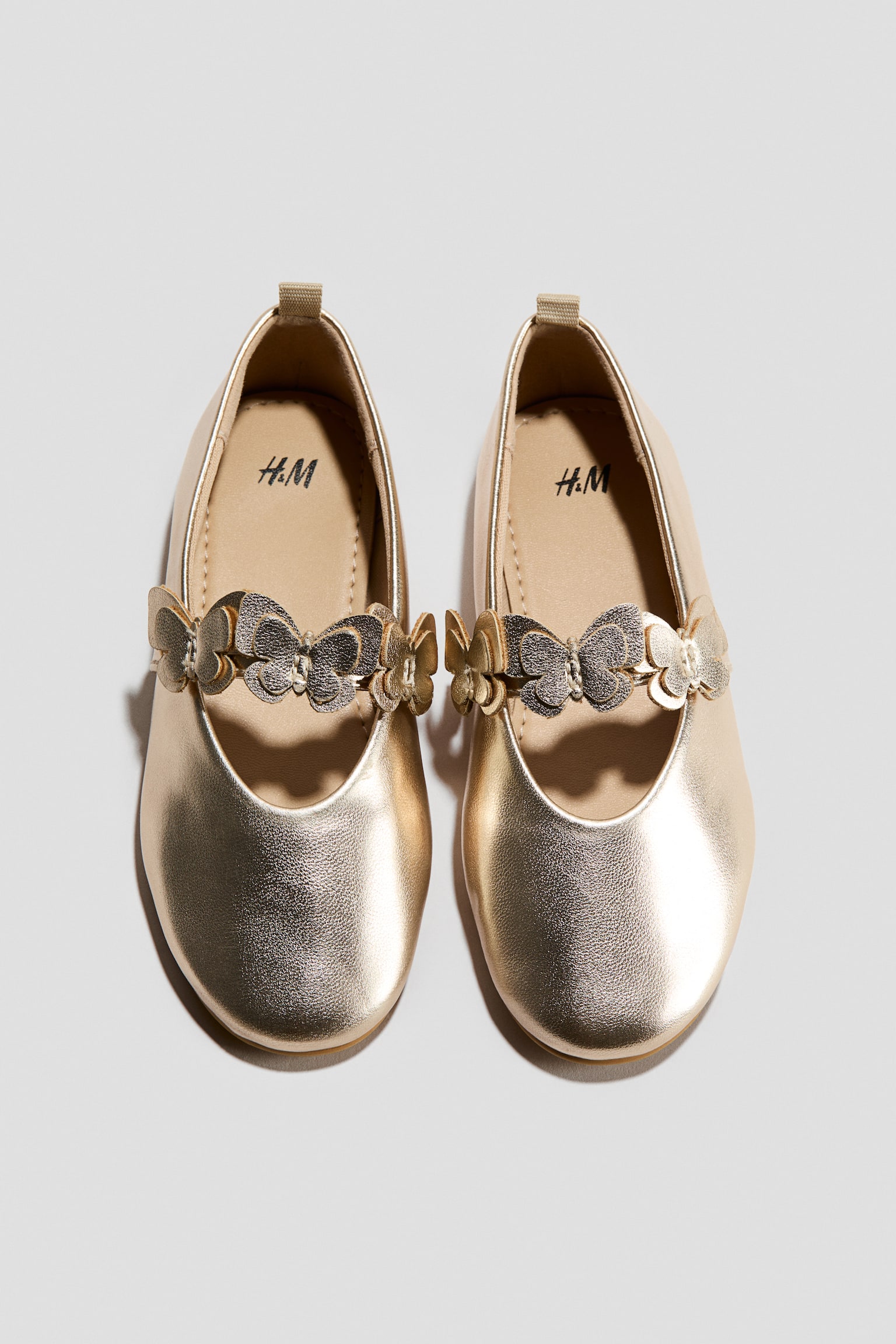 Appliquéd ballet pumps - Gold-coloured/Cream - 3