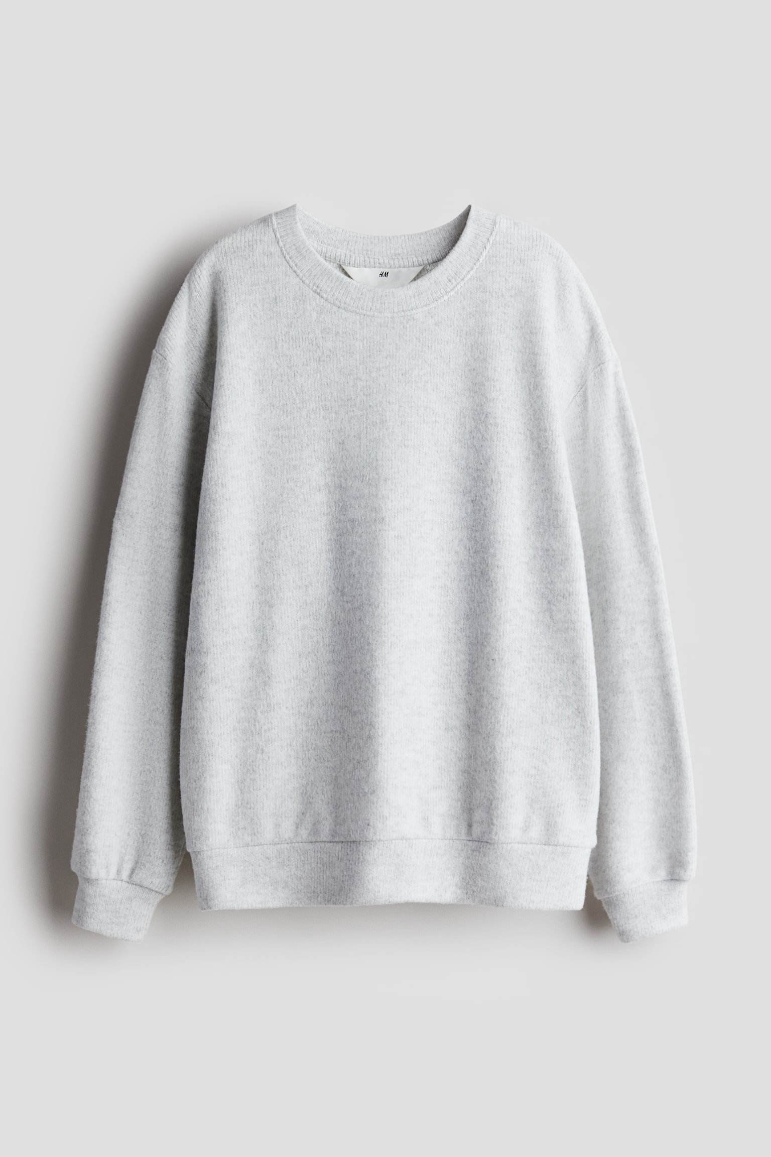 Brushed sweatshirt - Light grey marl - 1