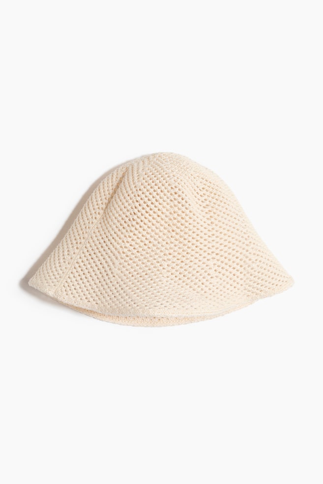 Chapéu bucket com aparência de crochet - Bege claro - 1