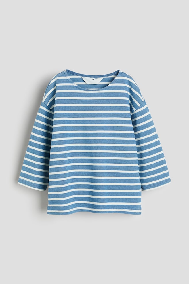 T-shirt oversize - Bleu ancien/rayé/Beige clair/rayé/Taupe/rayé - 1