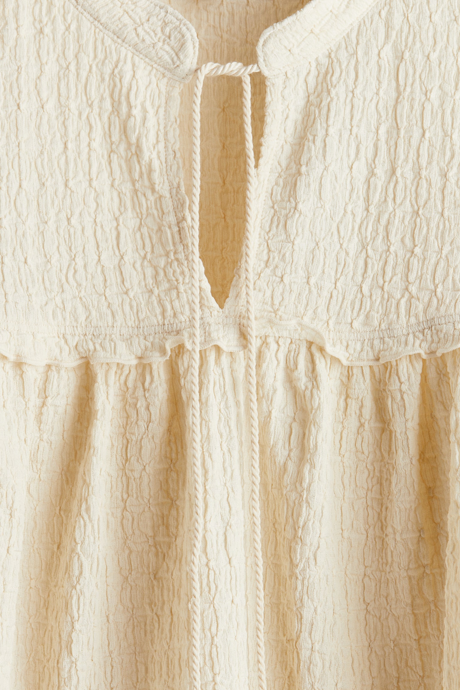 Áo kiểu vải jersey nhăn - Màu kem/Màu xanh bồ câu/Màu nâu đậm - 2