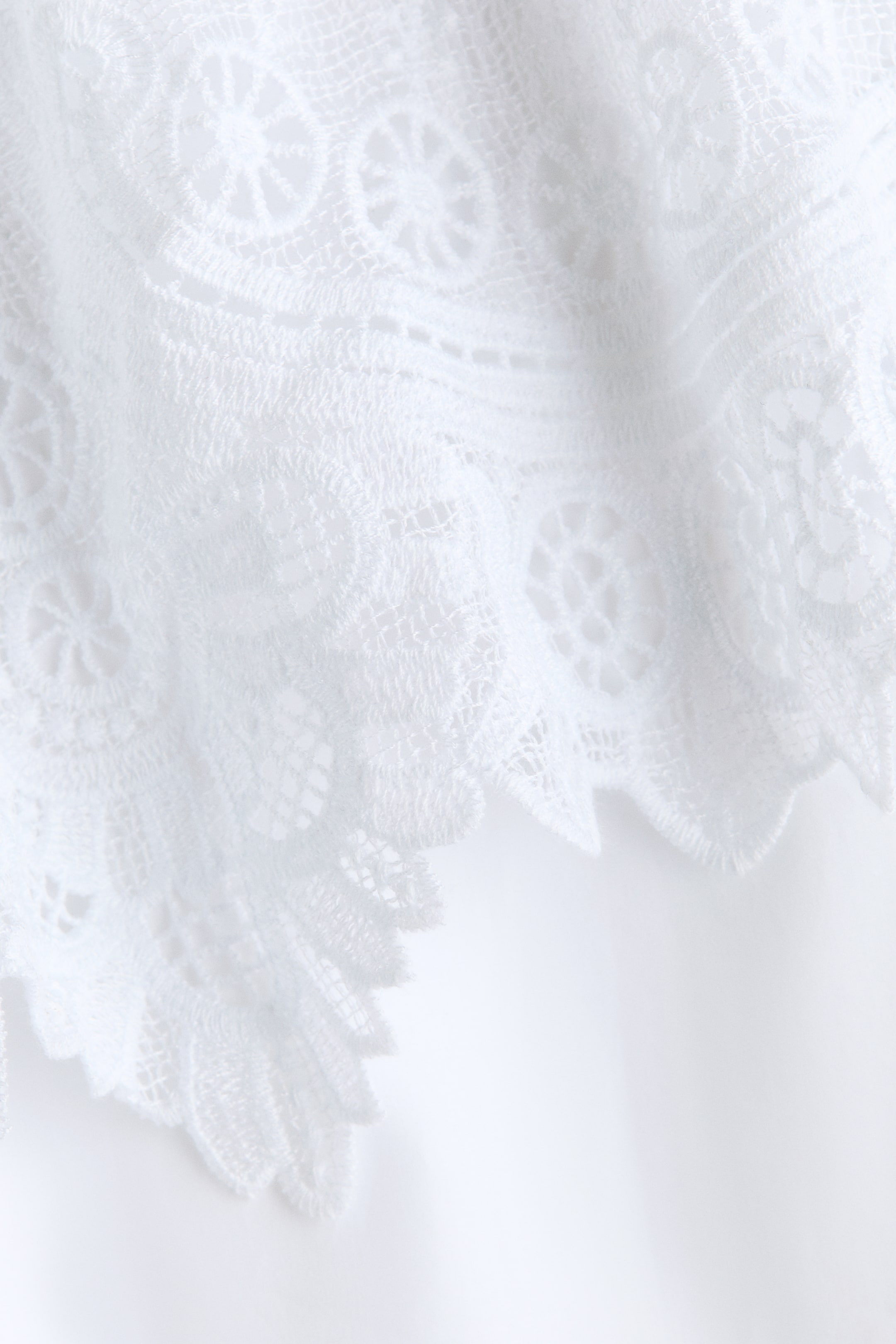 Lace-Trimmed Cotton Blouse