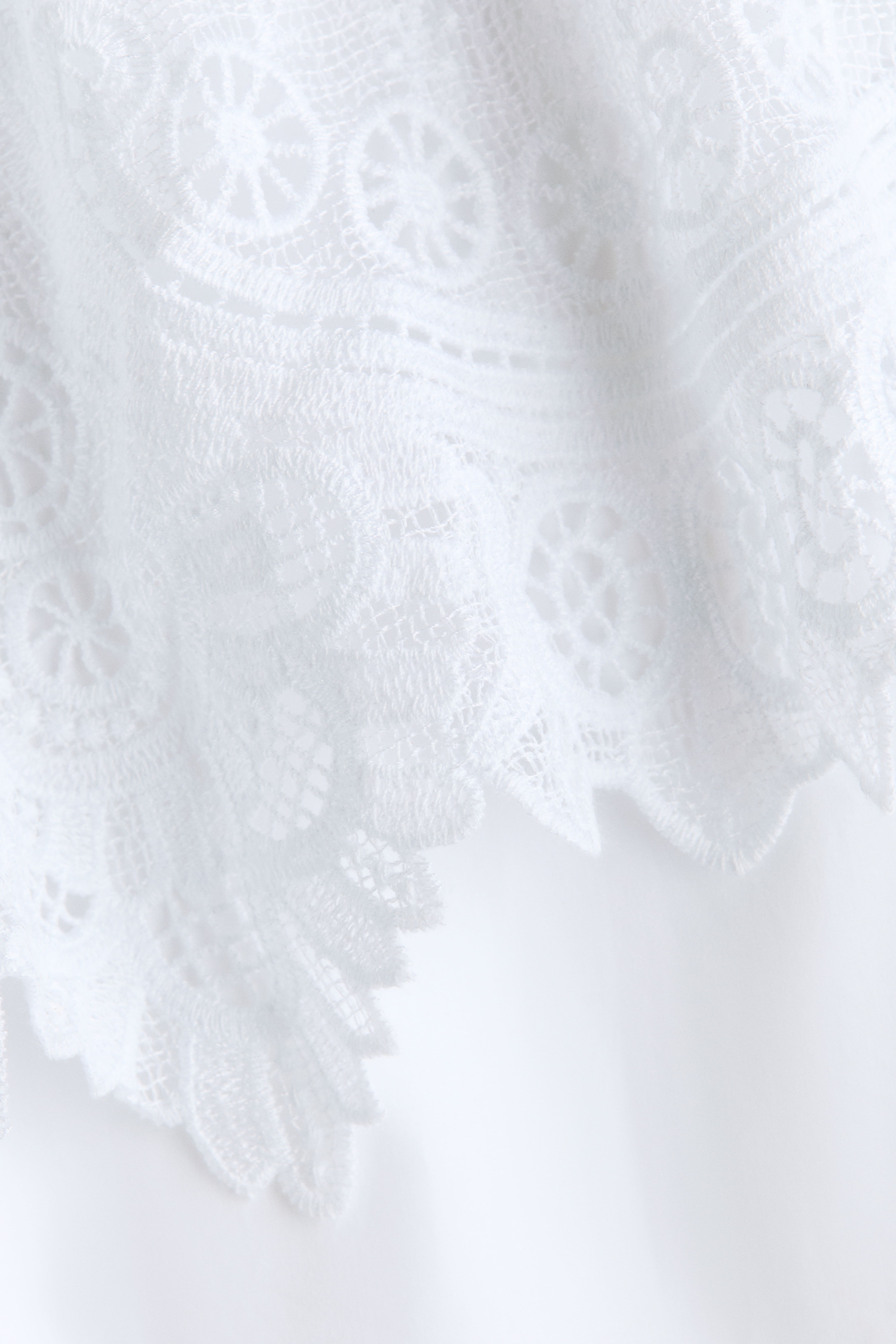 Lace-Trimmed Cotton Blouse