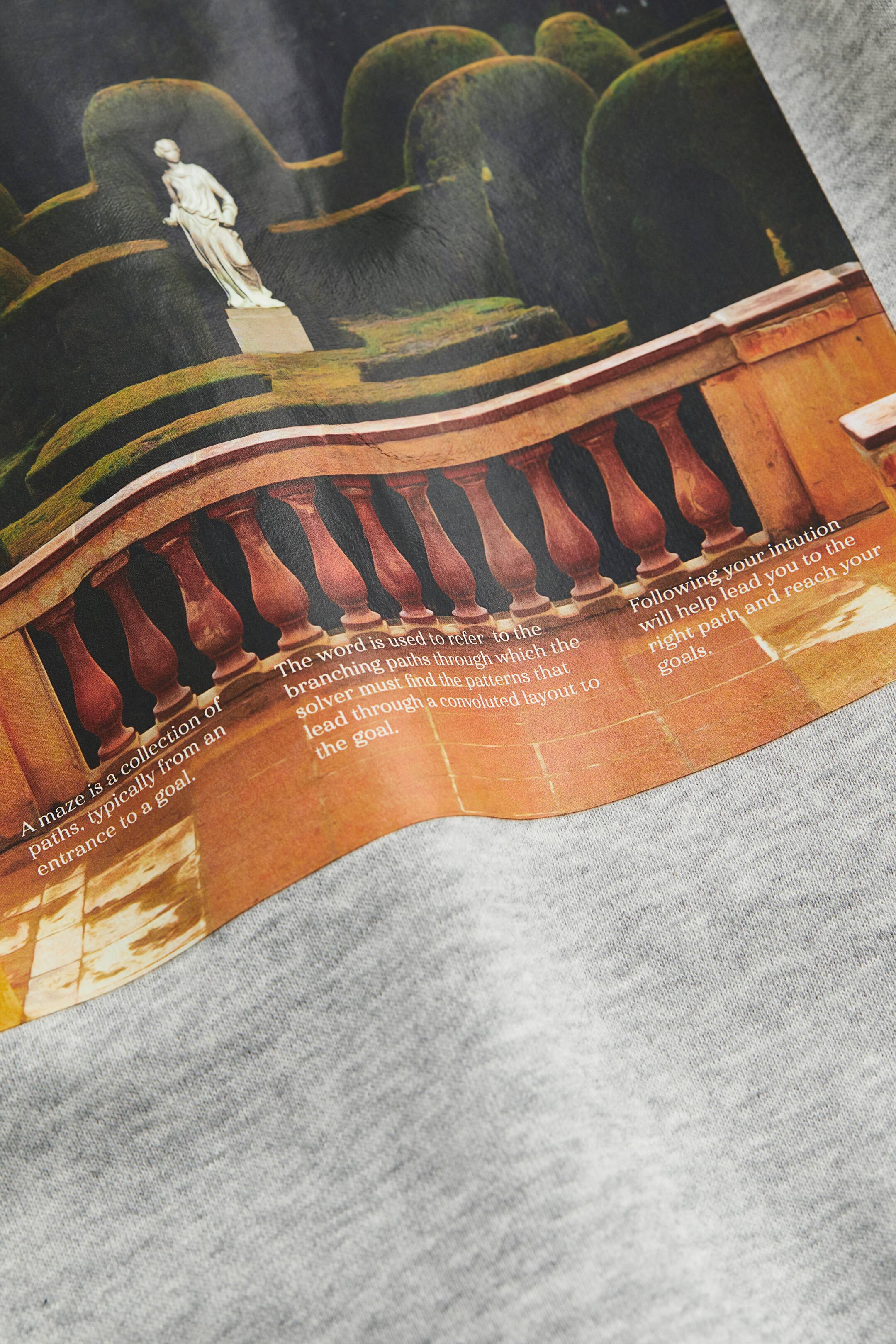 Ver imagem maior: Sweatshirt com estampado Relaxed Fit - Cinzento claro/Estátua - HOMEM | H&M PT 2