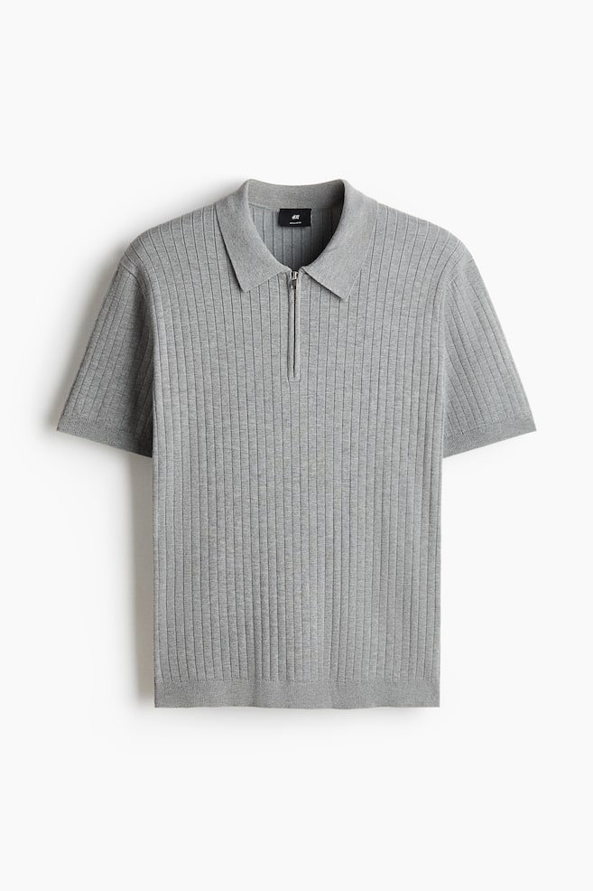 Slim-Fit Polo Shirt - Gray/Dark brown/Cream/Black/Dark blue - 1
