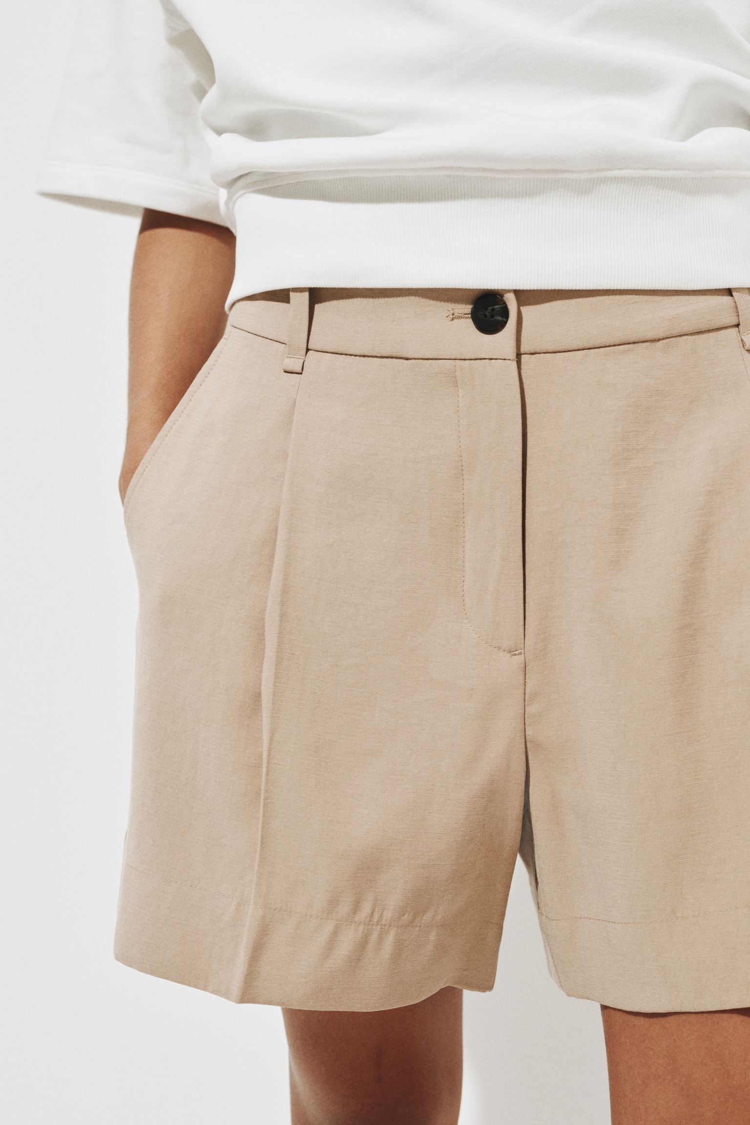 Shorts sastre - Beige/Blanco/Negro - 4