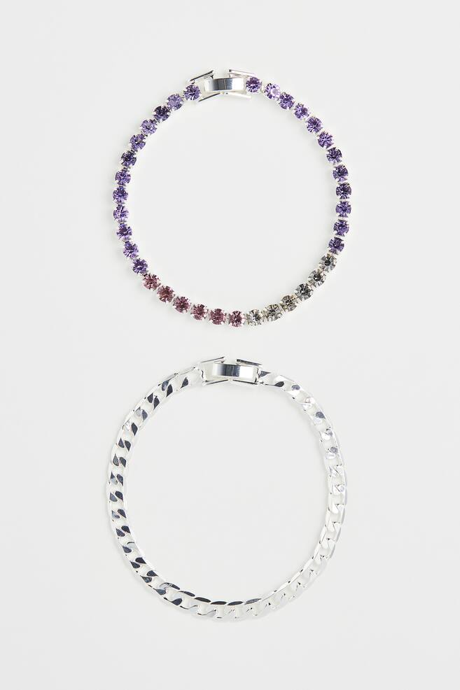 2-pack bracelets - Silver-coloured/Purple/Silver-coloured/Yellow - 1