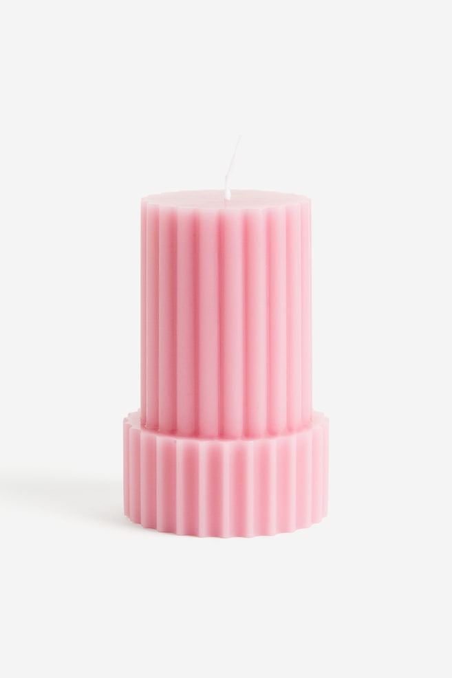 Shaped pillar candle - Light pink/Light beige - 3