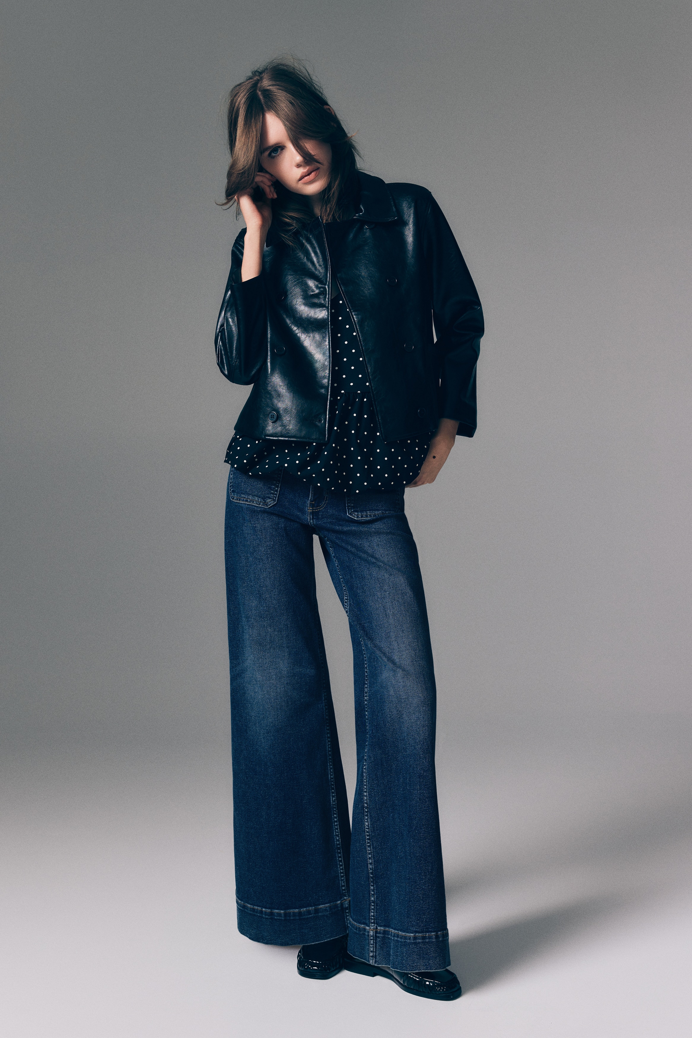 Wide High Waist Jeans - Ναυτικό μπλε denim/Μαύρο denim/Ανοιχτό μπλε denim/Σκούρο μπλε denim