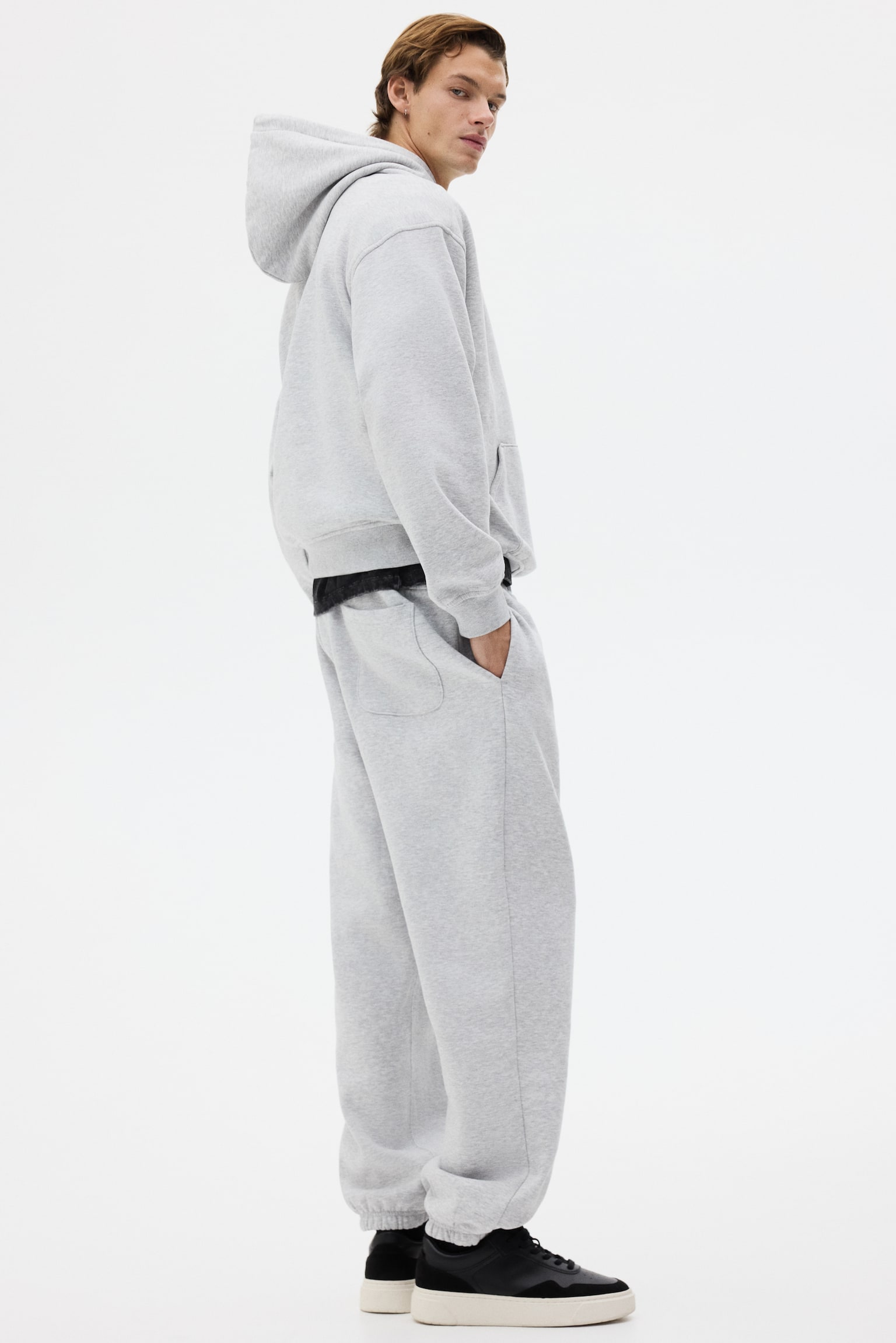 2-piece Loose Fit hoodie and joggers set - Grey marl/Dark grey/Black/Dark blue - 8