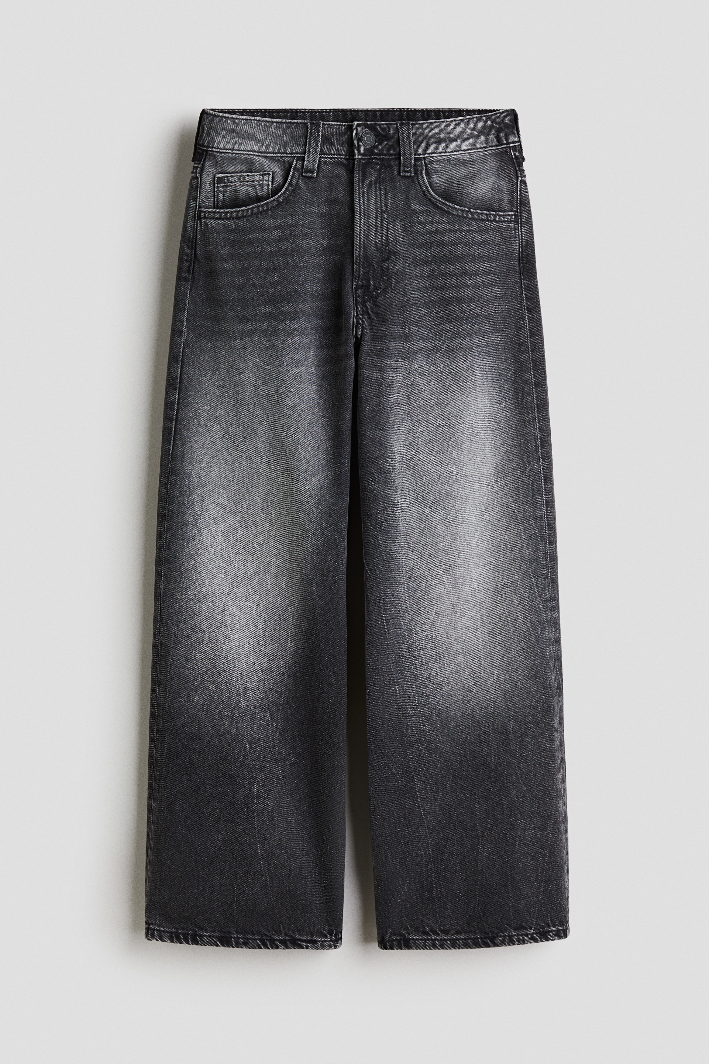 Dark denim grey Loose Fit Wide Leg Jeans - Size: 11-12Y  - H&M