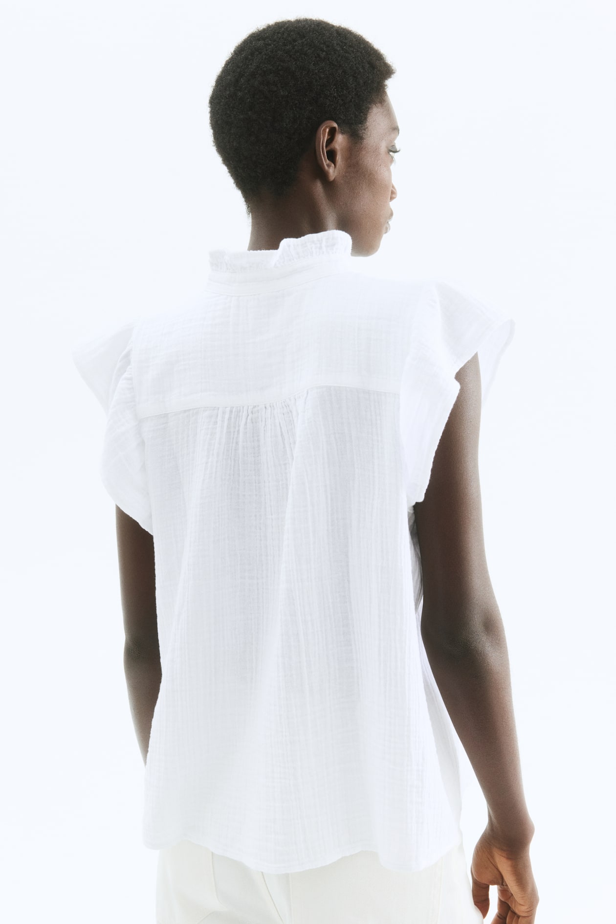 Flutter-Sleeved Muslin Blouse - image 2