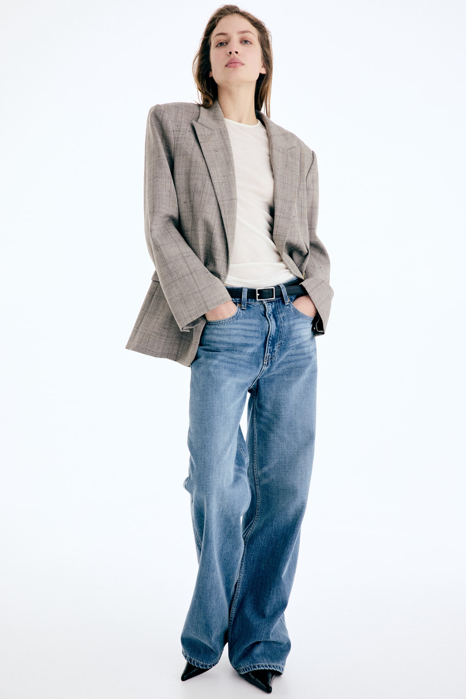 Wide High Jeans - כחול ג'ינס/כחול ג'ינס/שחור משופשף/כחול ג'ינס בהיר - 5