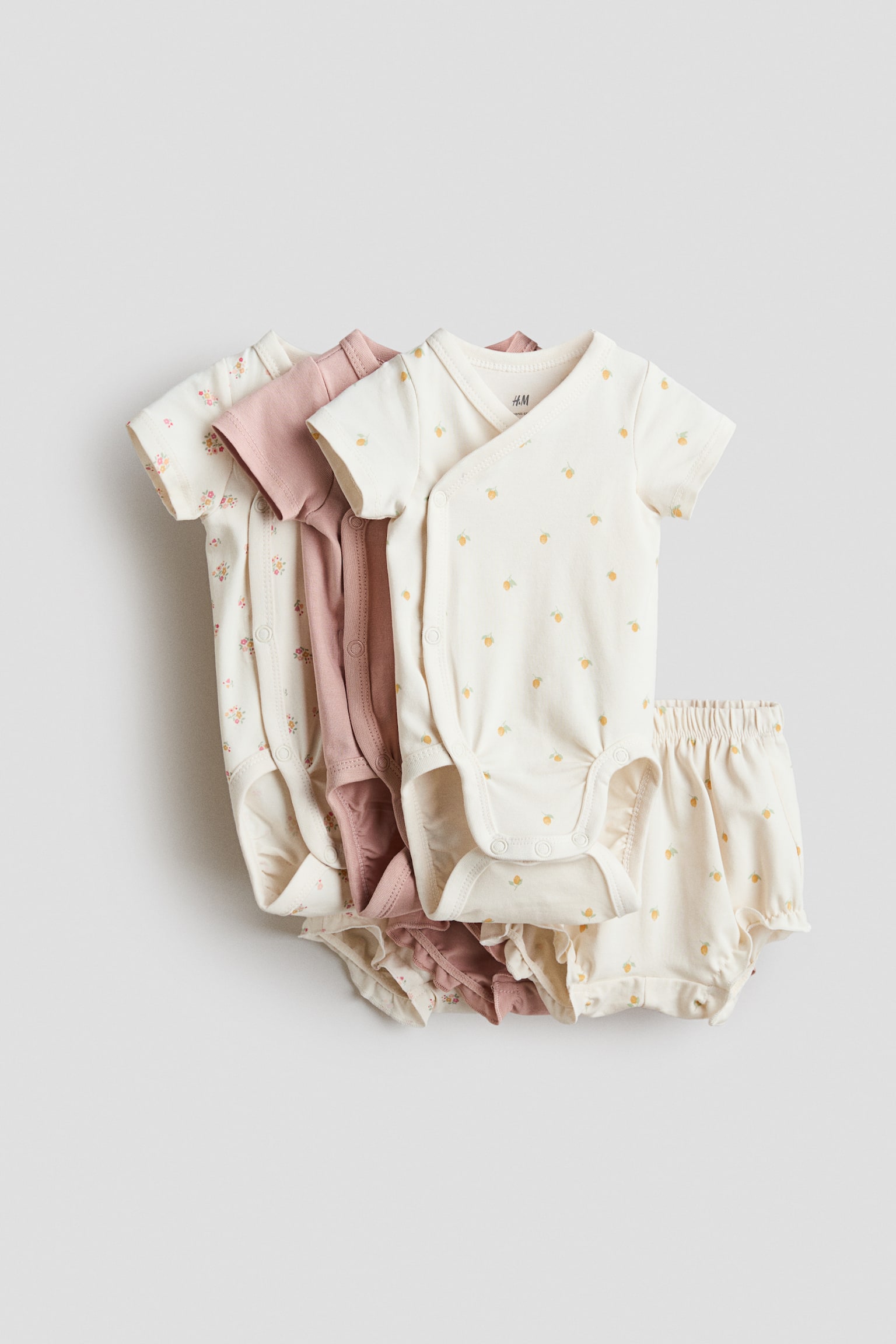 6-piece jersey set - Cream/Oranges