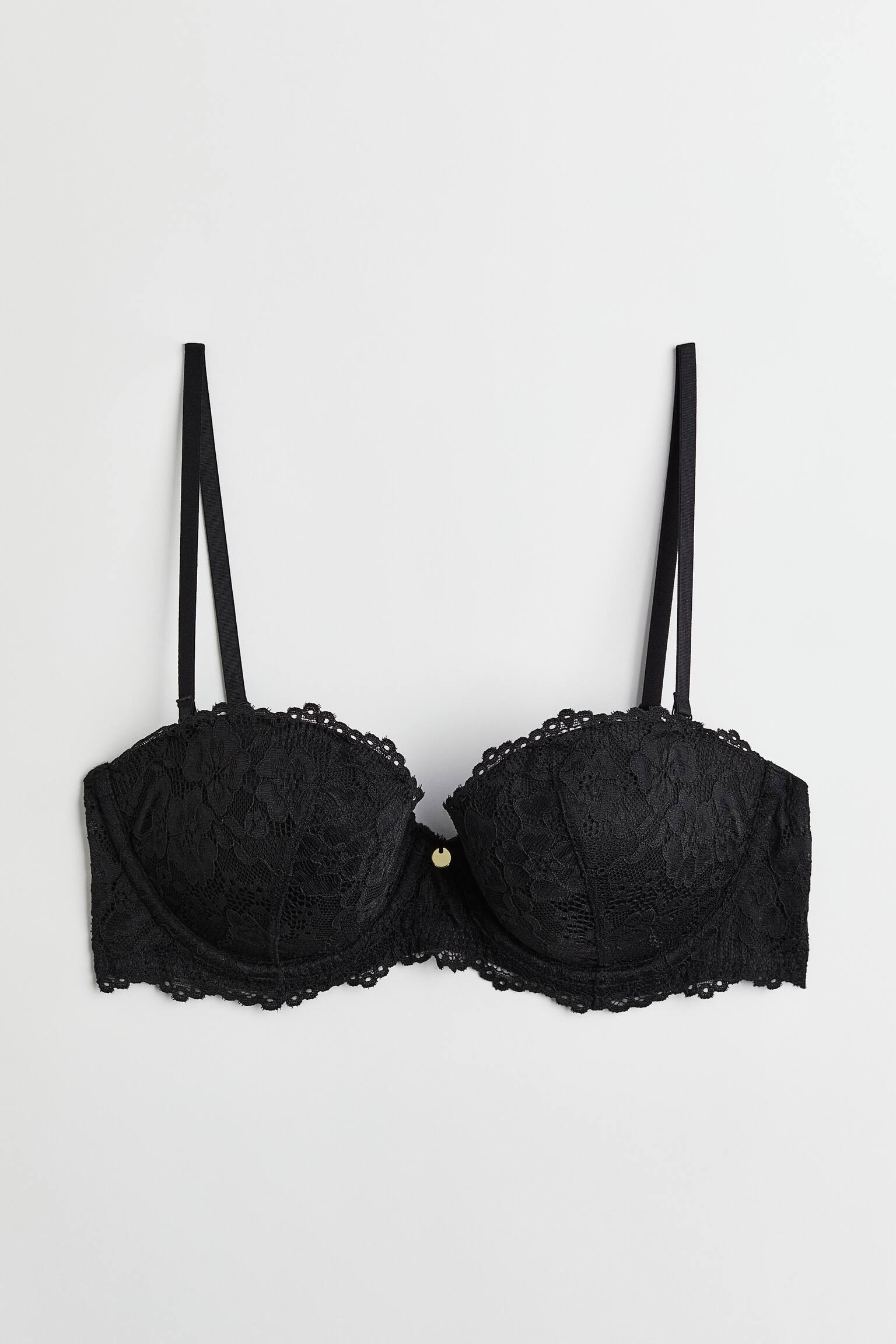 Push Up Balconette Bra - Black/Red - 1