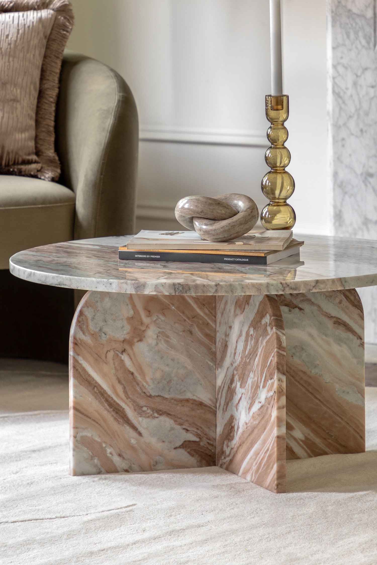 Marble Coffee Table - Natural/Natural/White/Black