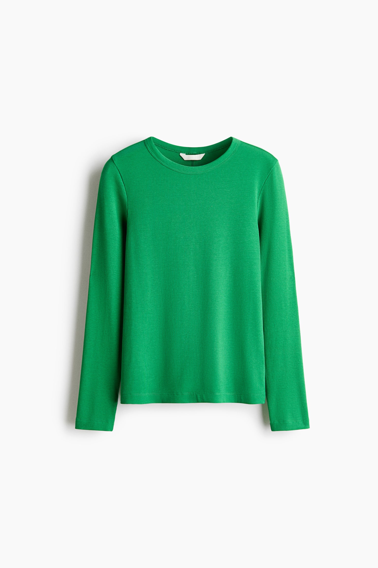 Top côtelé à manches longues - Vert/Blanc/Gris chiné/Vert kaki foncé/Crème/rayé/Dark dusty purple - 1