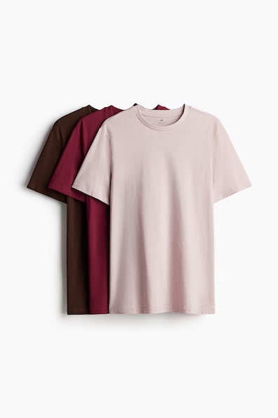 3er-Pack T-Shirts in Regular Fit - Rundausschnitt - Kurzarm - Rosa  