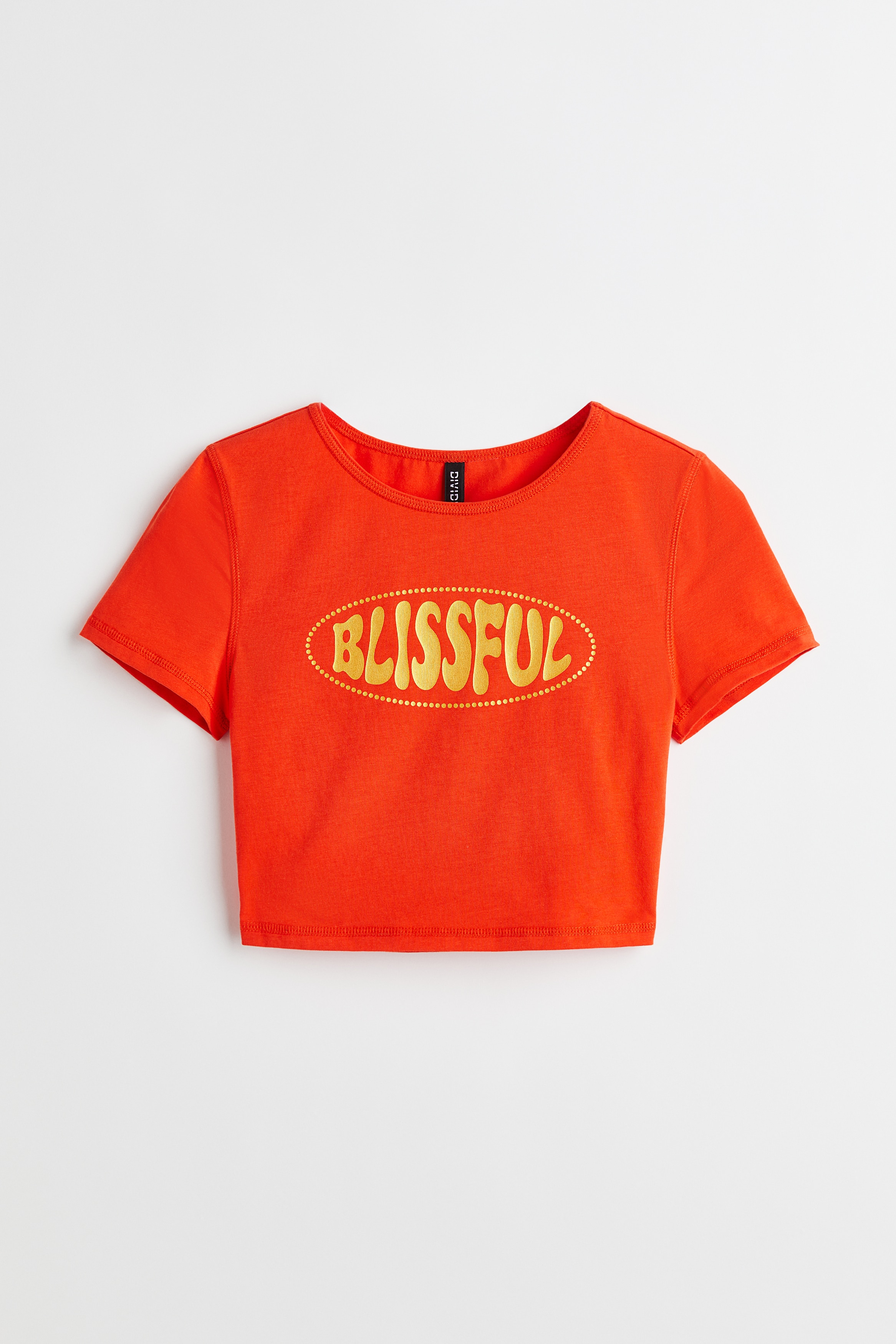 Cropped printed top - Cerise/Illuminate - Ladies | H&M IN