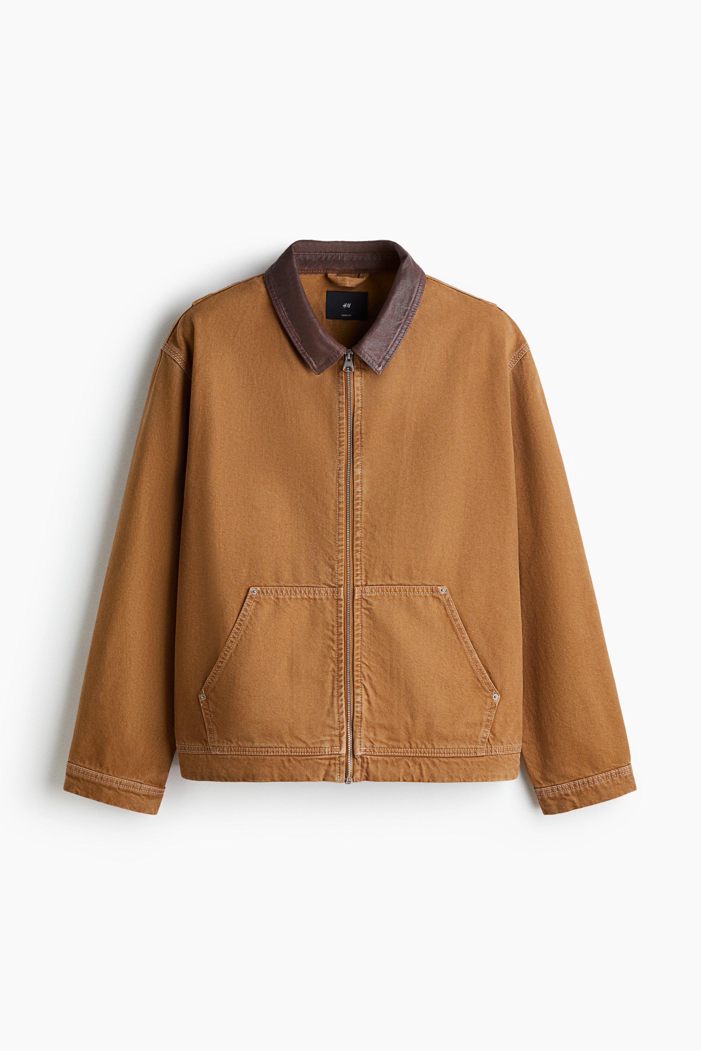 Džínová bunda - Tmavě béžová/Tmavý denim blue