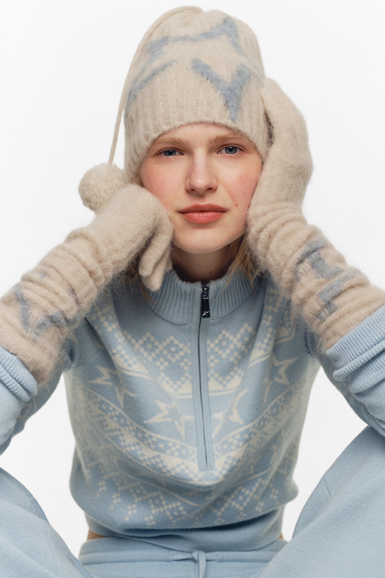 Mohair-blend gloves - Cream - 2