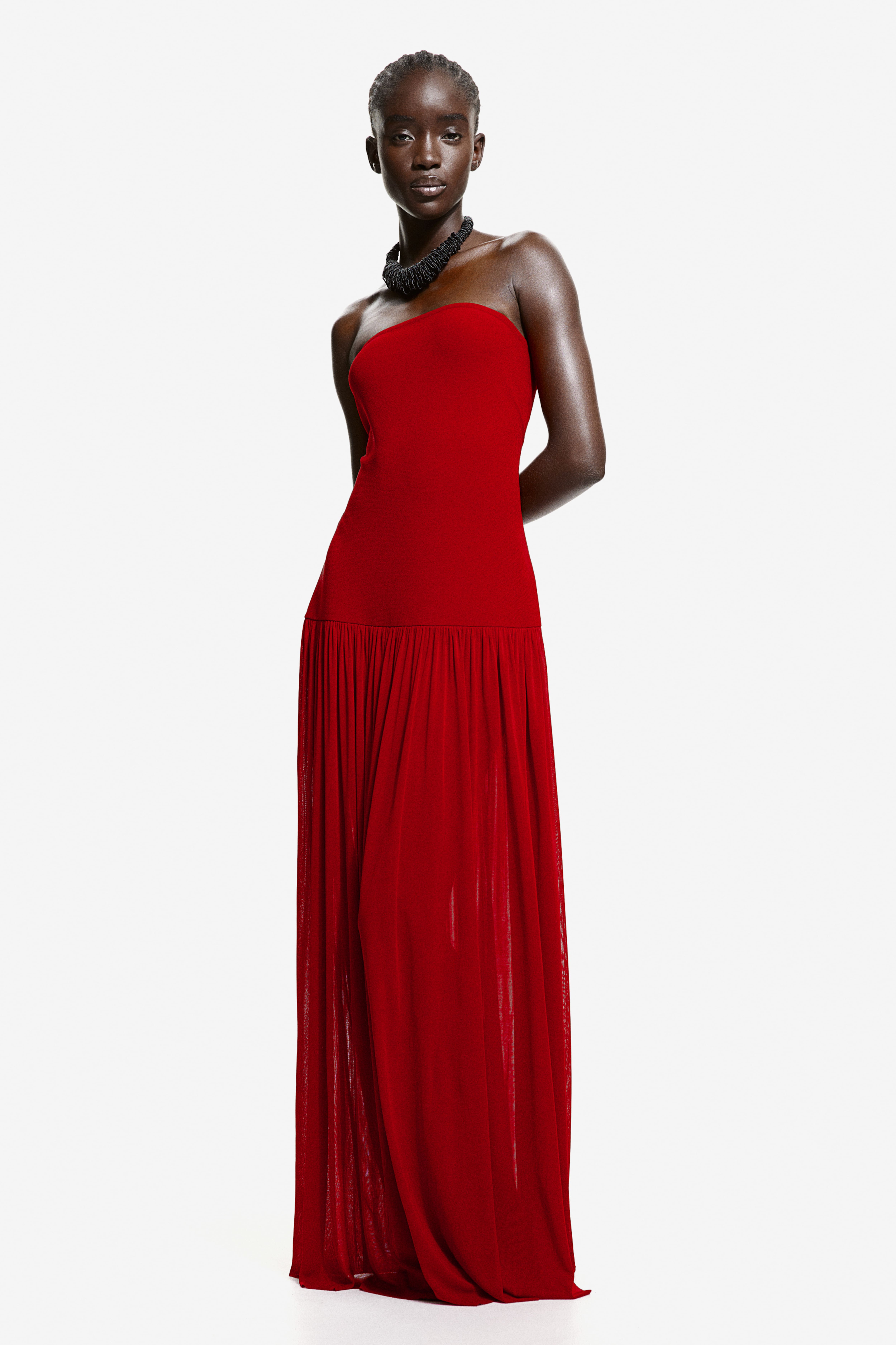 Fashion red maxi gown