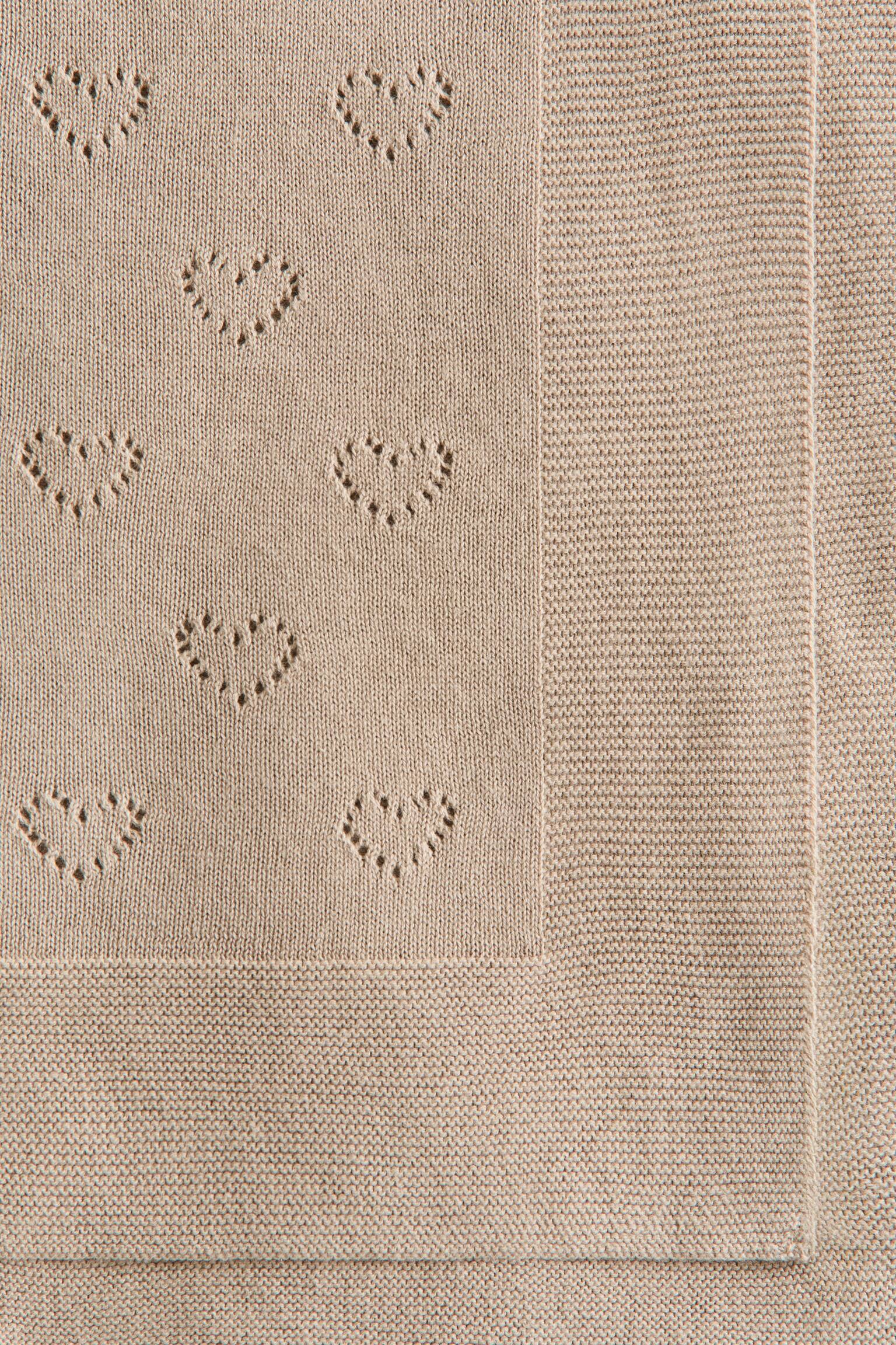 코튼 포인텔 베이비 블랭킷 - 베이지/화이트 - 3