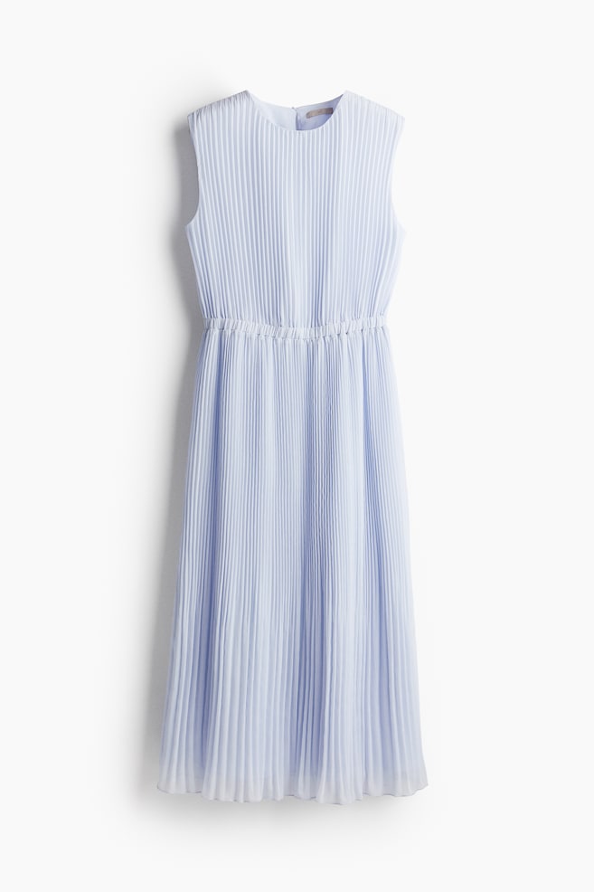 Robe sans manches plissée - Bleu clair - 1