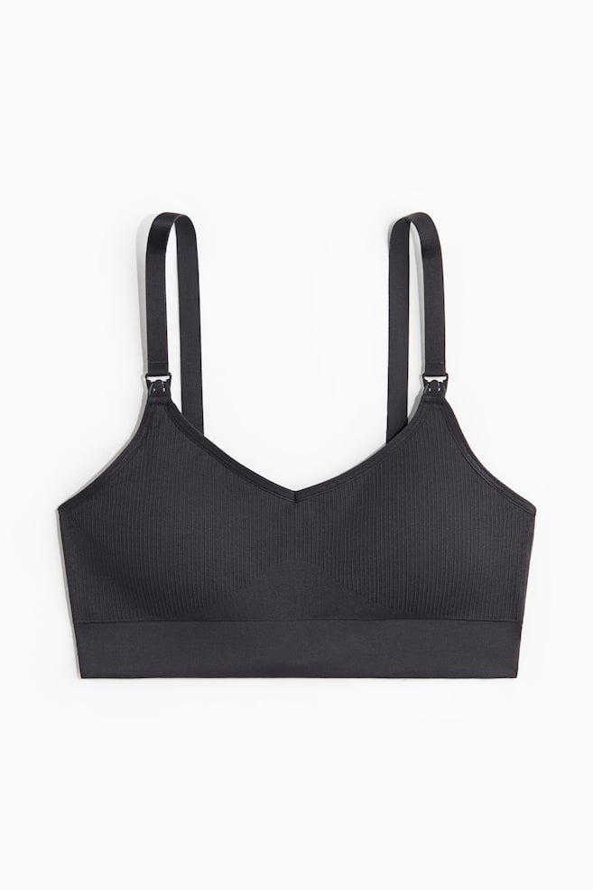 MAMA Seamless nursing sports bra - Dark grey/Black/Beige - 1