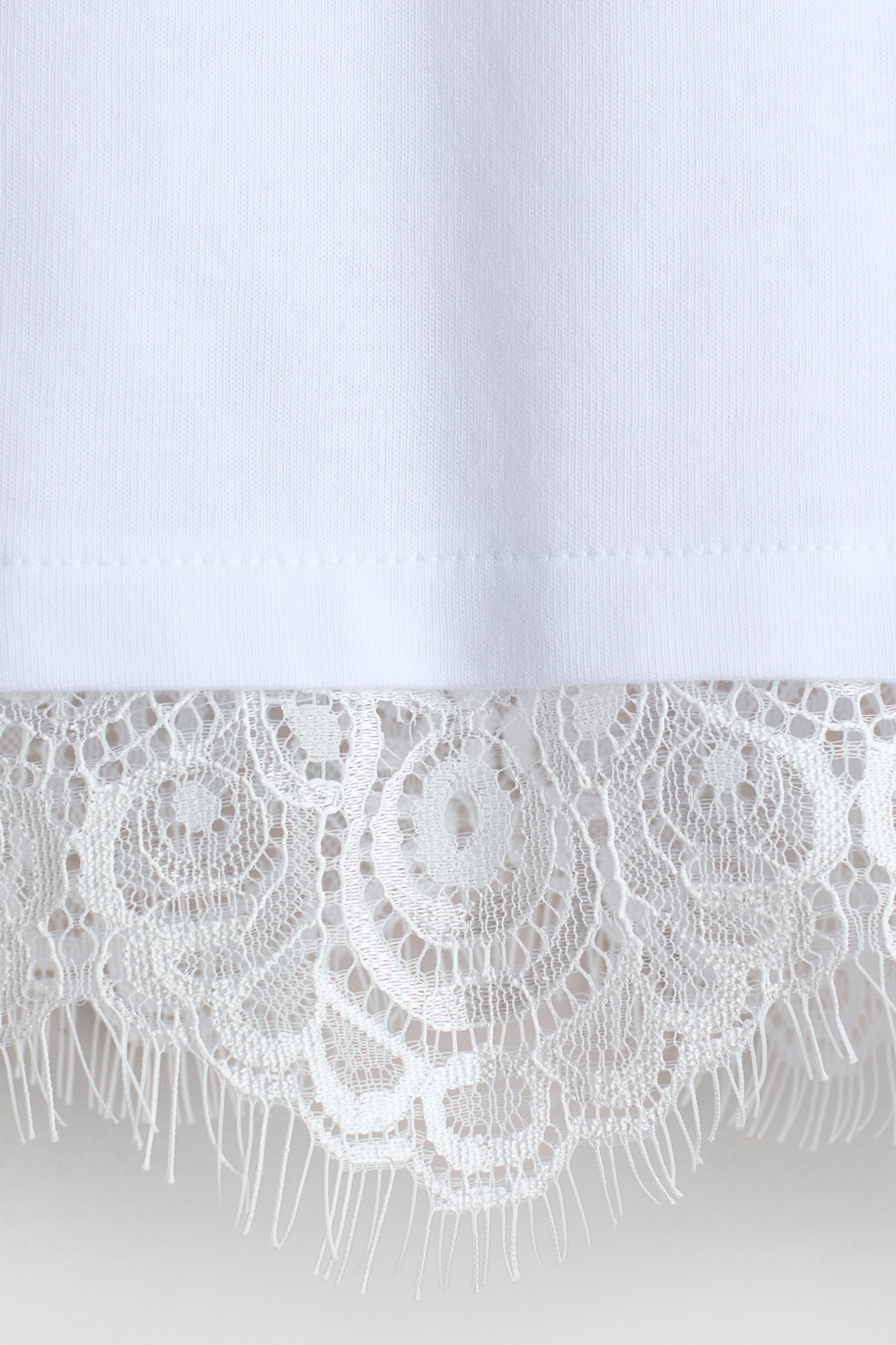 Детские футболки H&M Lace-Trimmed Cotton T-Shirt — фото 2