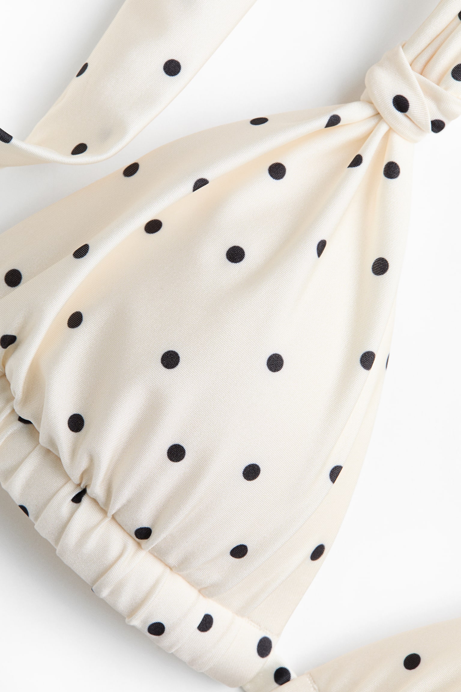 Push-up triangle bikini top-Cream/Polka dot - 4