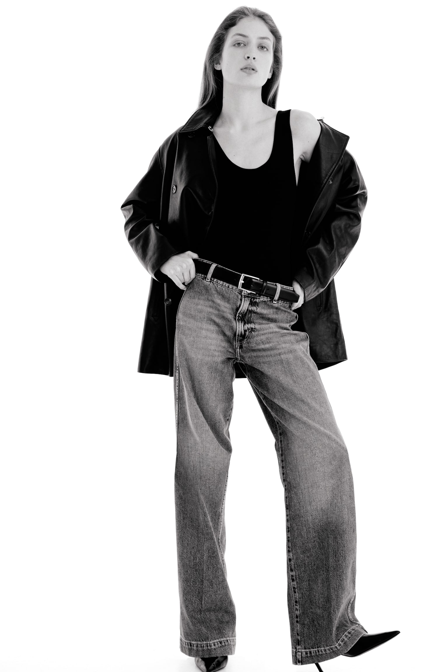 Wide High Waist Jeans - כחול ג'ינס/כחול ג'ינס כהה/לבן/כחול ג'ינס בהיר - 1