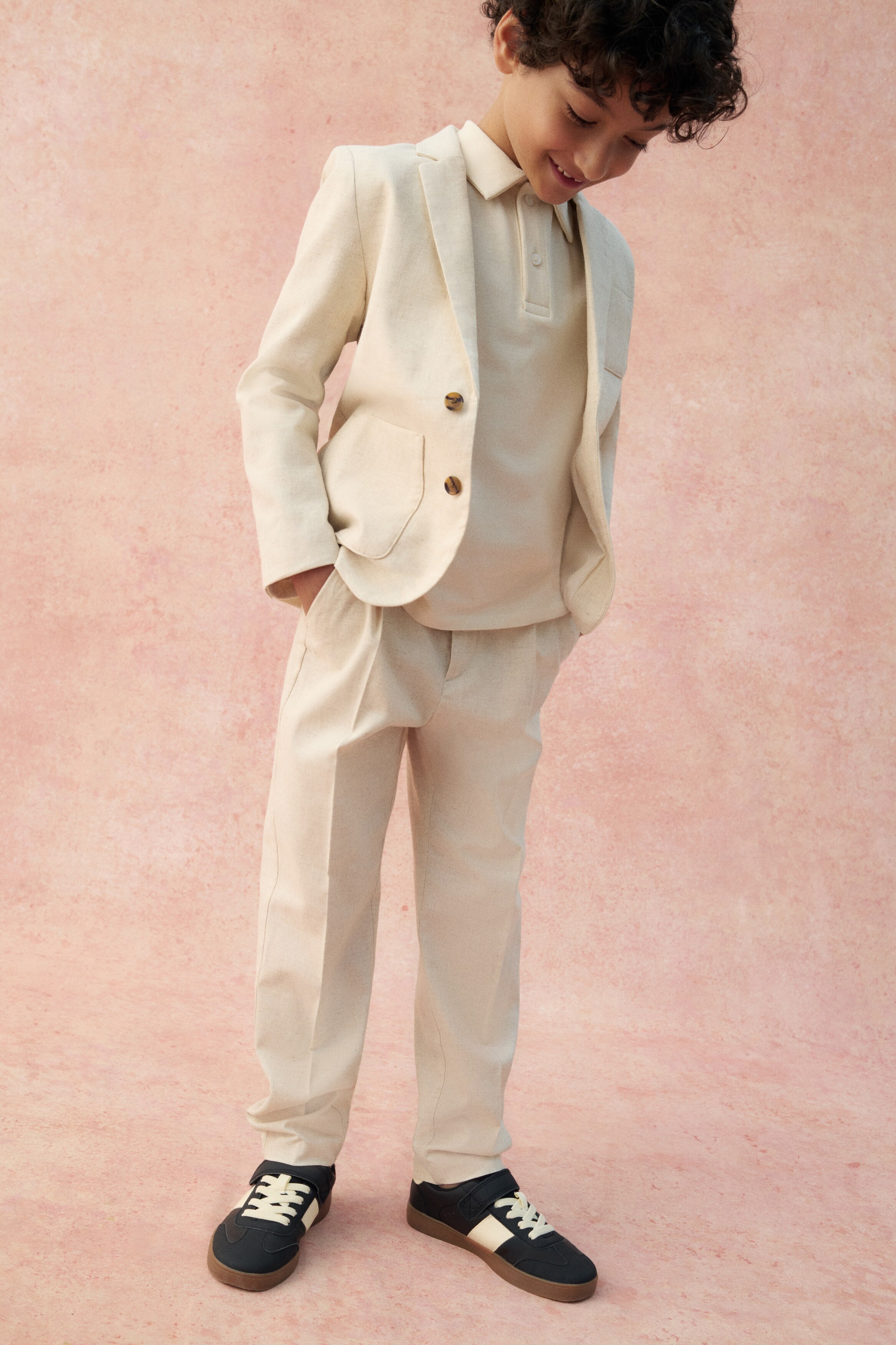 Linen-blend chinos