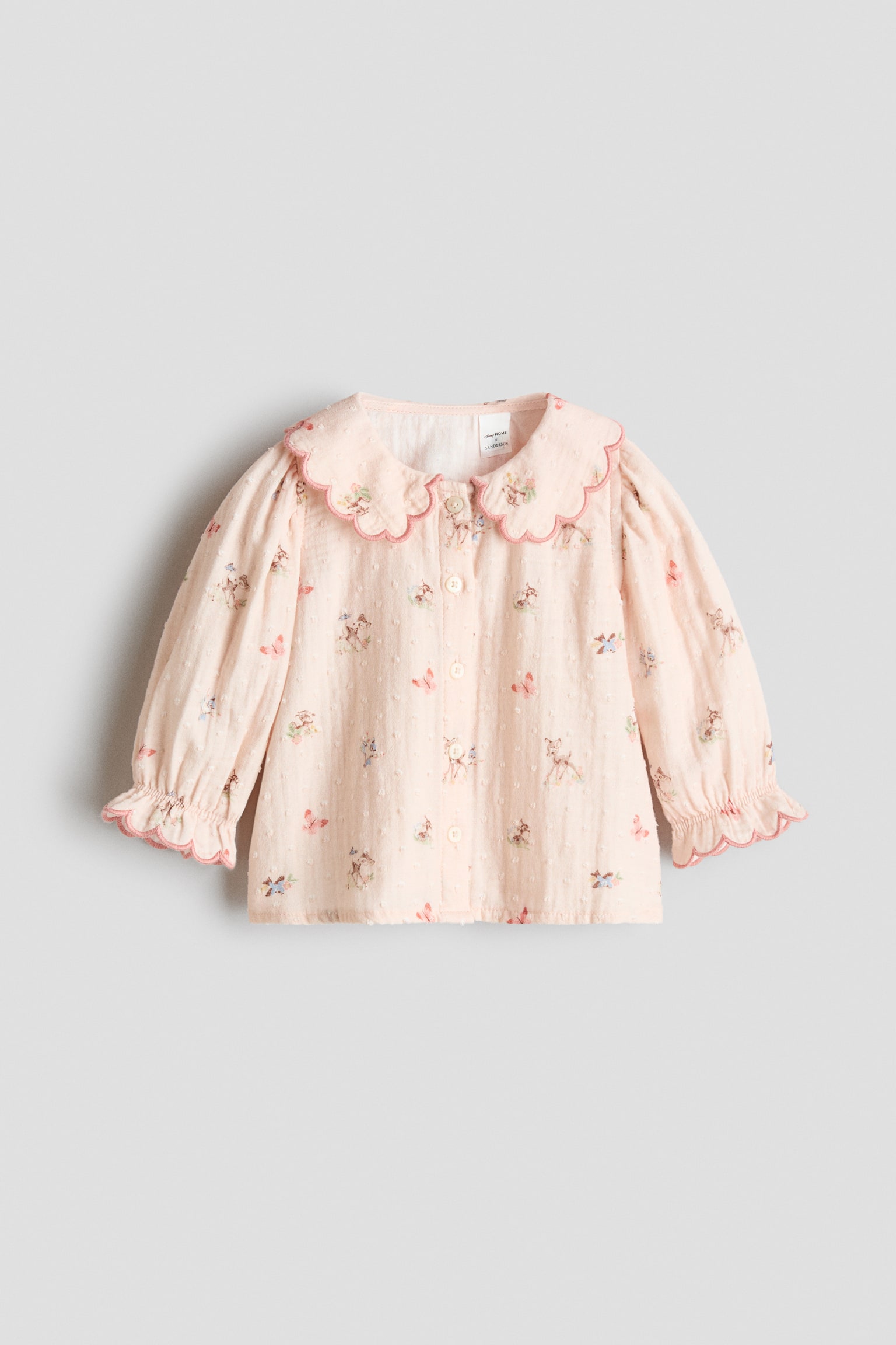 Детская блузка H&M Cotton Muslin Blouse, цвет: Светлый розовый — фото 1