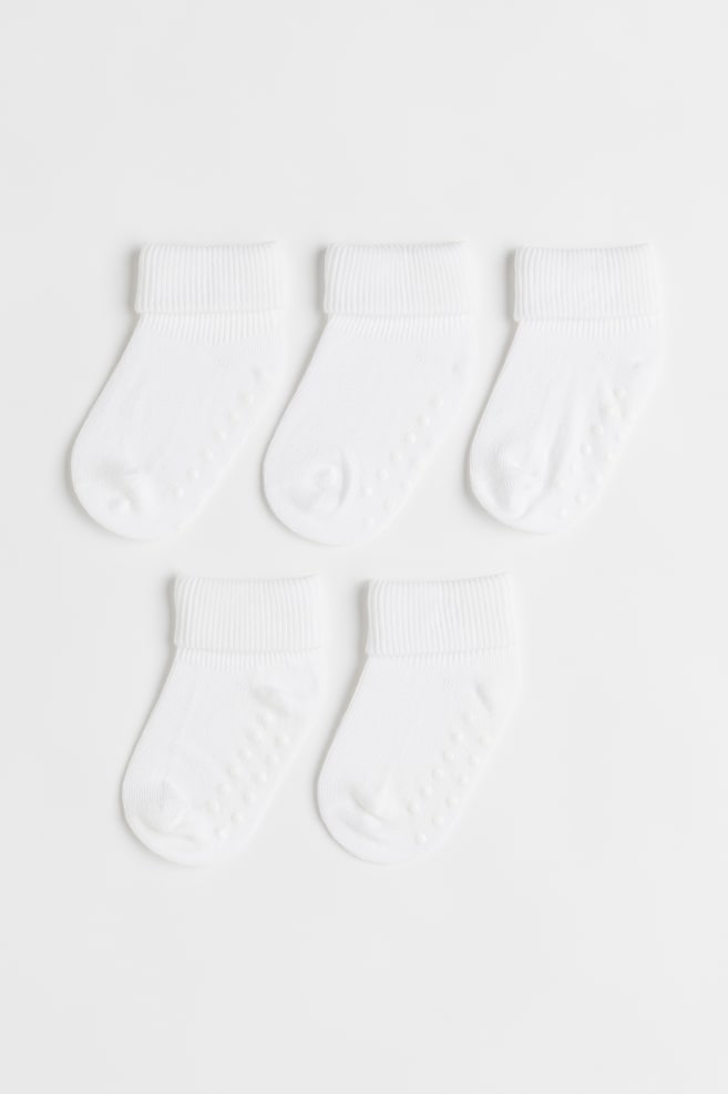 5-pack anti-slip socks - White/Dark grey/Black/Brown/Beige/Beige/Pink/dc/dc/dc/dc/dc/dc/dc/dc/dc/dc - 1