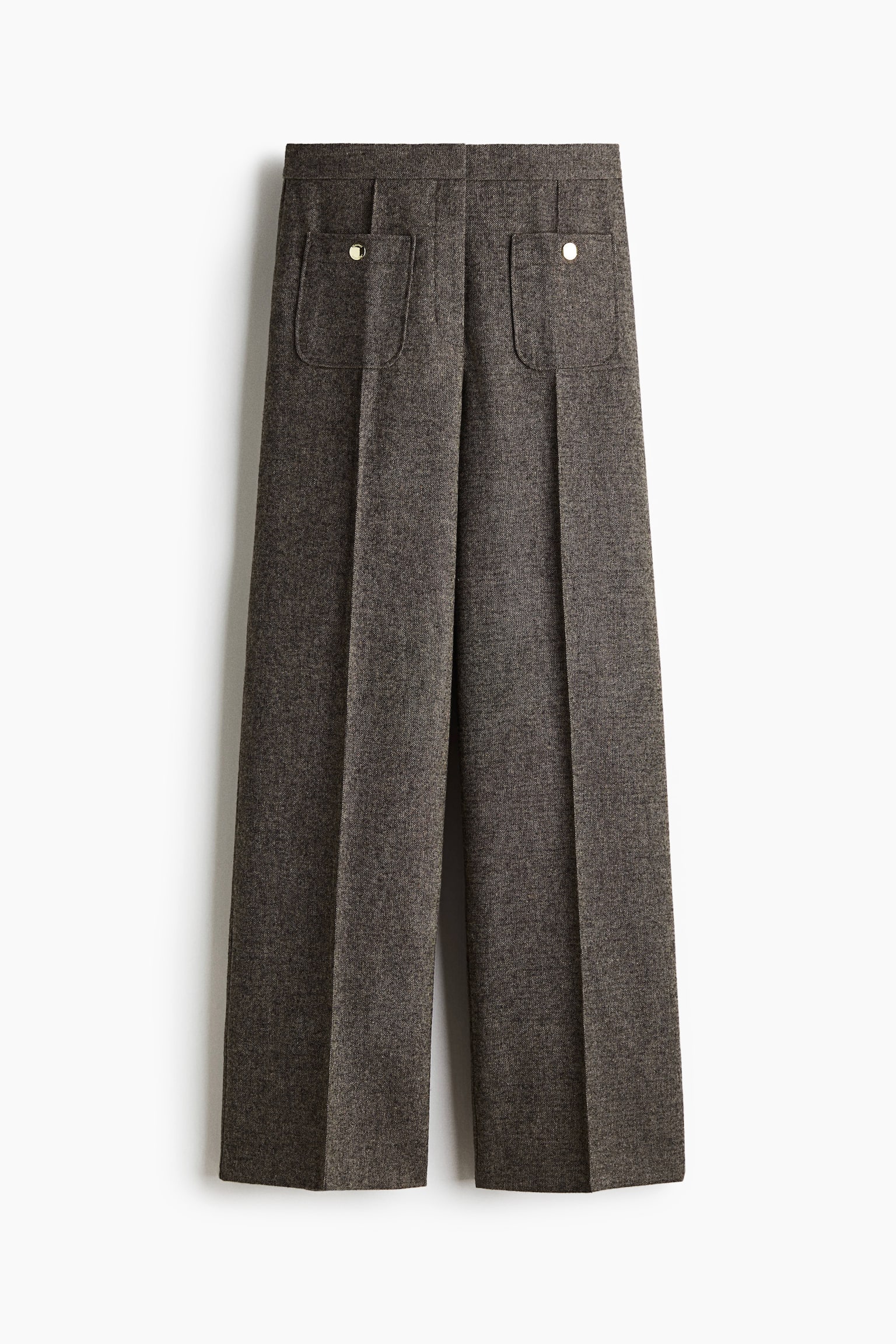 Женские брюки H&M Creased, цвет: Коричневый меланжевый — фото 1