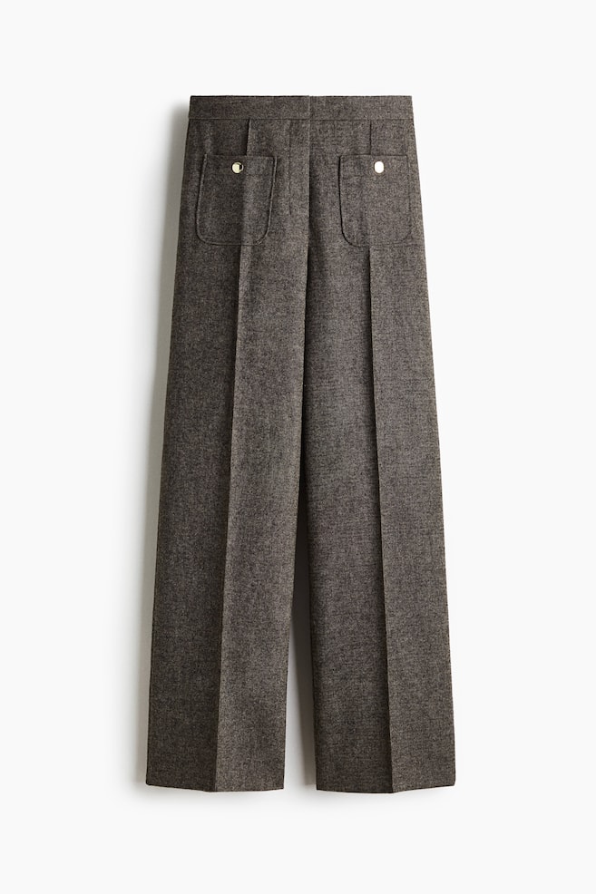 Creased Pants - Dark brown melange/Dark gray/checked - 1
