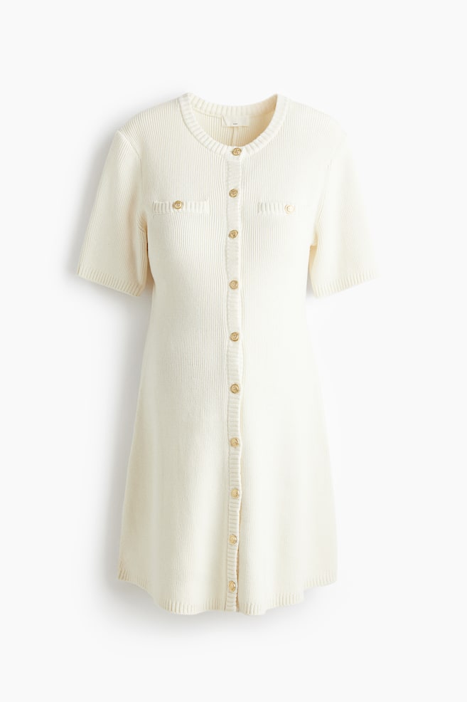 MAMA Vestido de punto - Crema/Rojo/Azul marino - 1