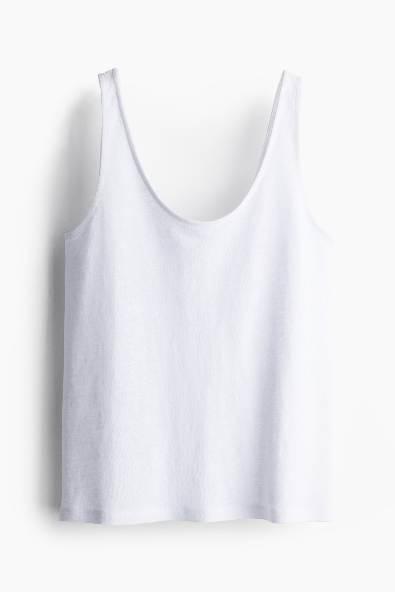 Linen Blend Tank - White/Black - 2