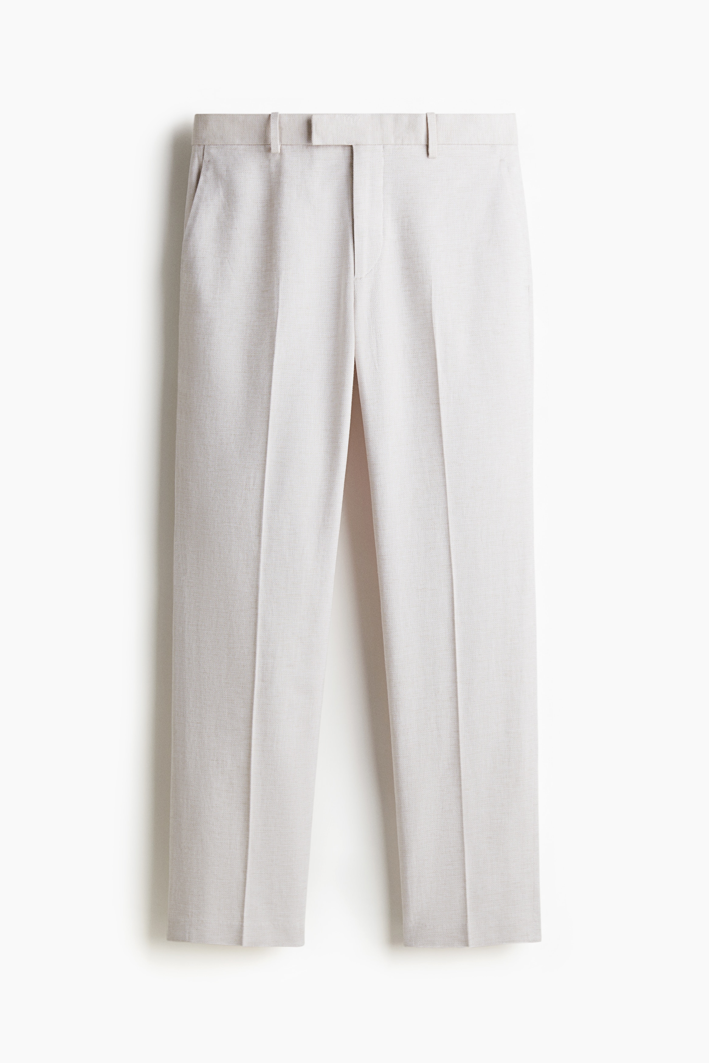 Pantalon de costume Regular Fit en lin mélangé - Beige clair/Gris foncé/Beige clair