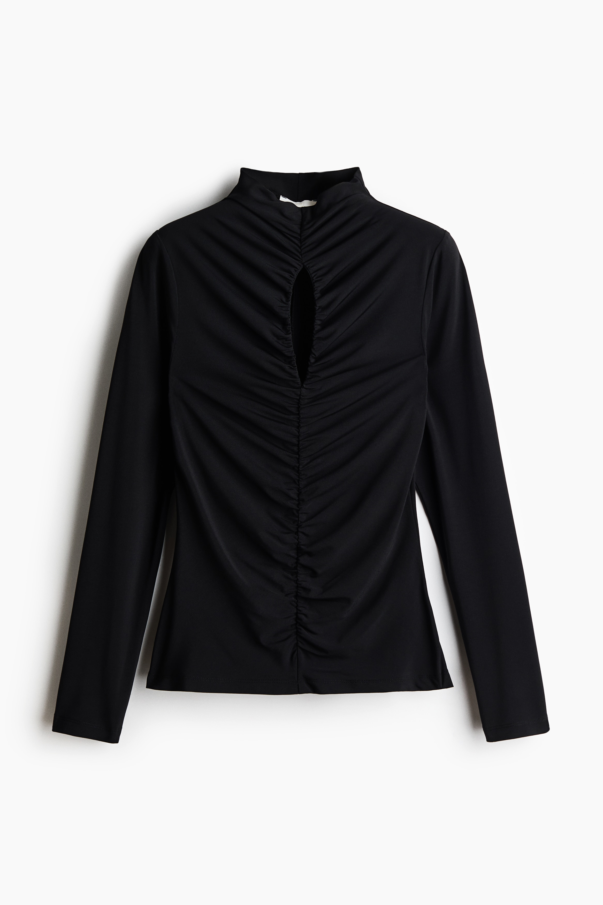 Draped cut-out top - Black/Dark turquoise