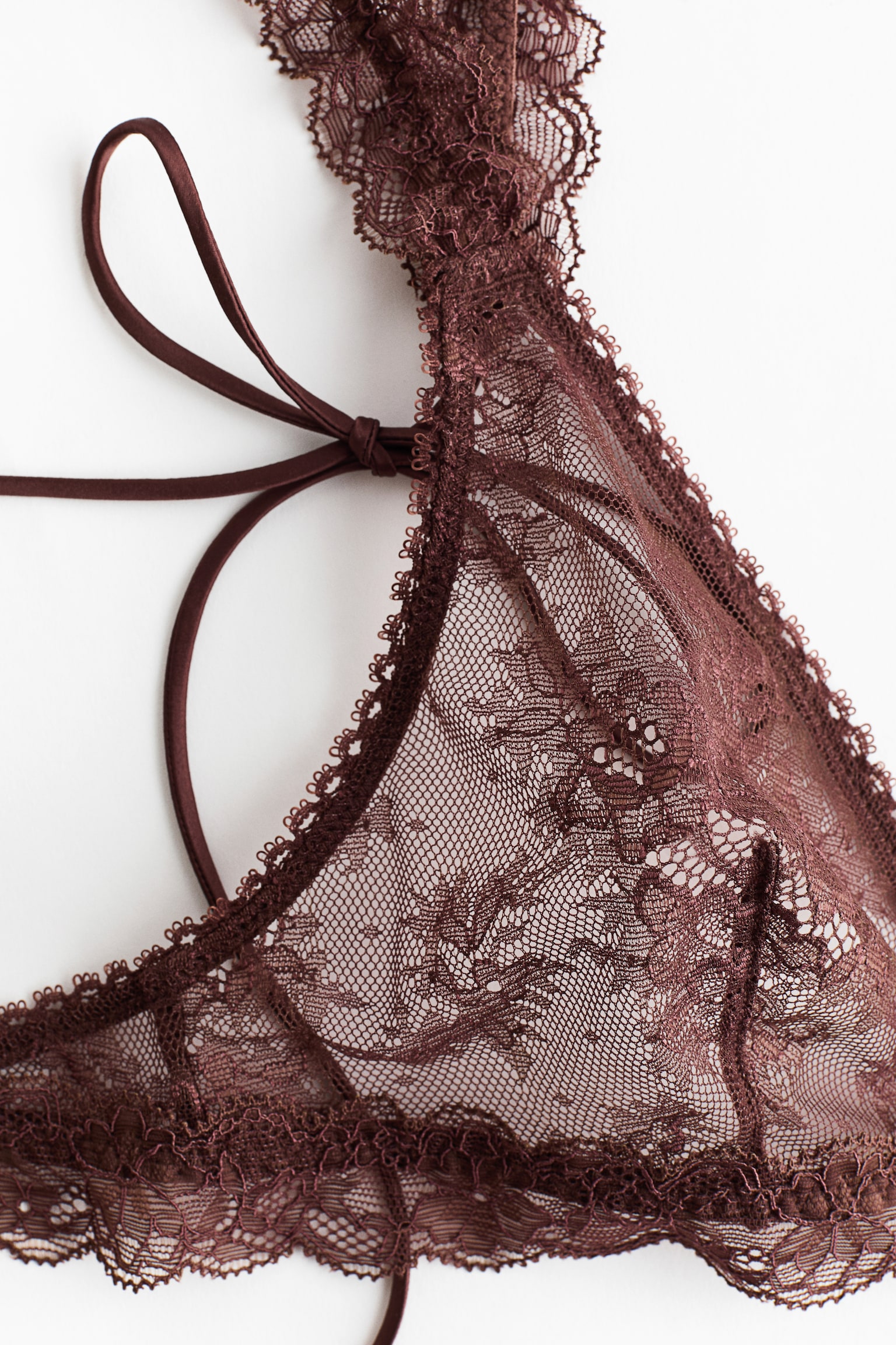 Soft lace bra - Tmavě hnědá - 3