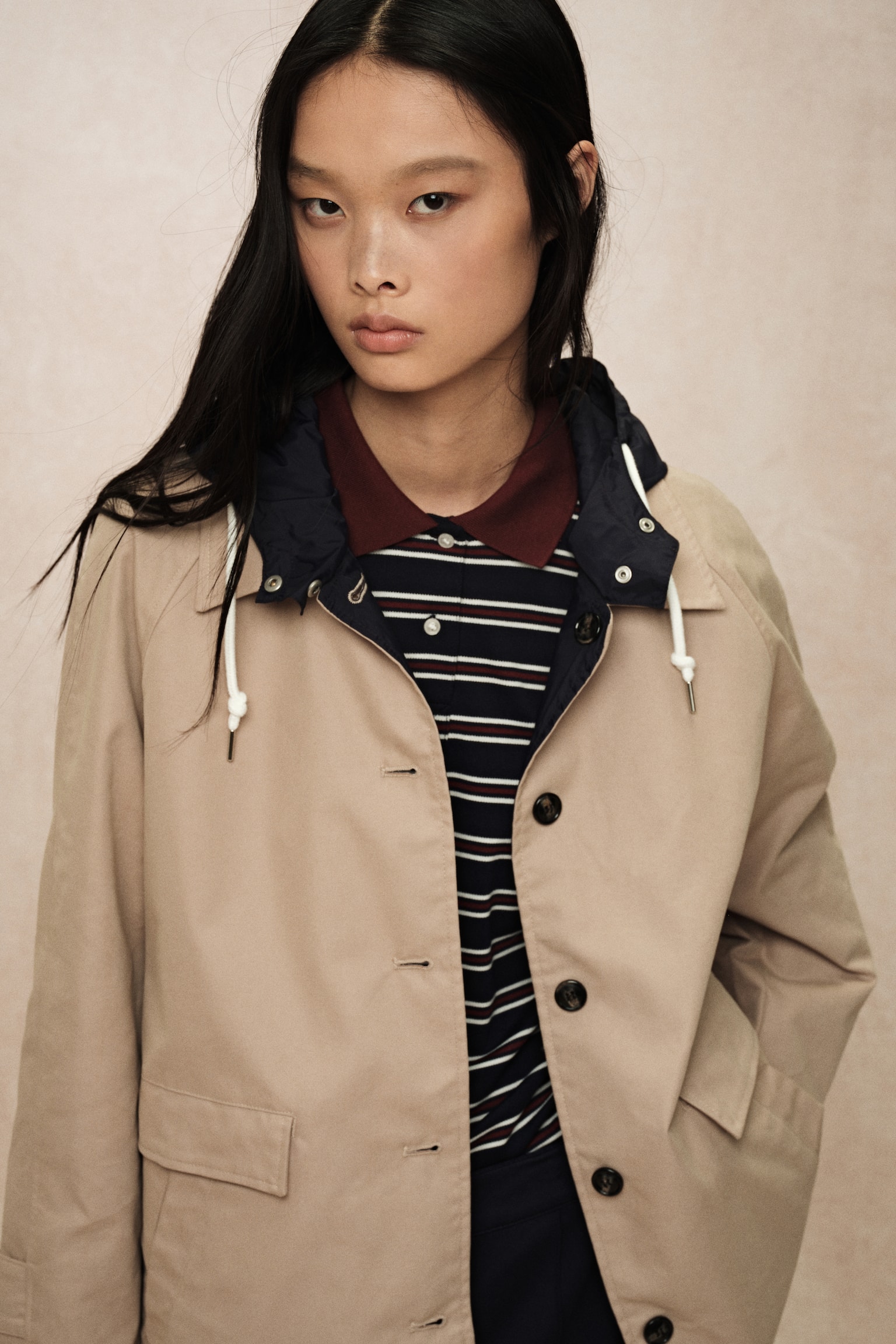 リバーシブルジャケット - ベージュ／ネイビーブルー - 3