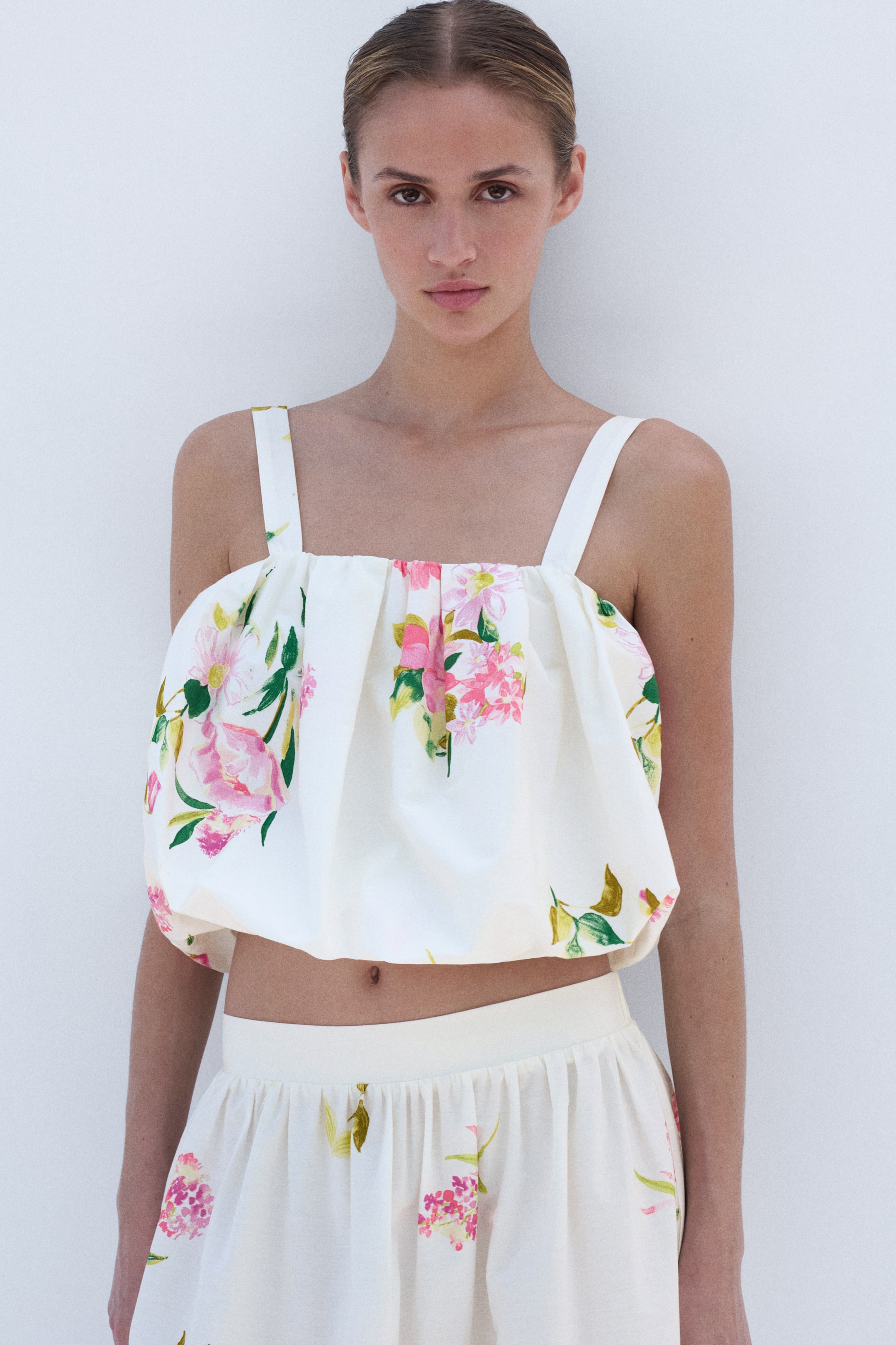 Bubble-Hem Crop Top