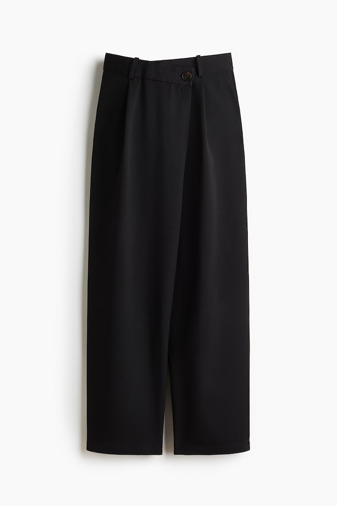 Elegante Wickelhose. - Schwarz/Dunkelbeige - 1