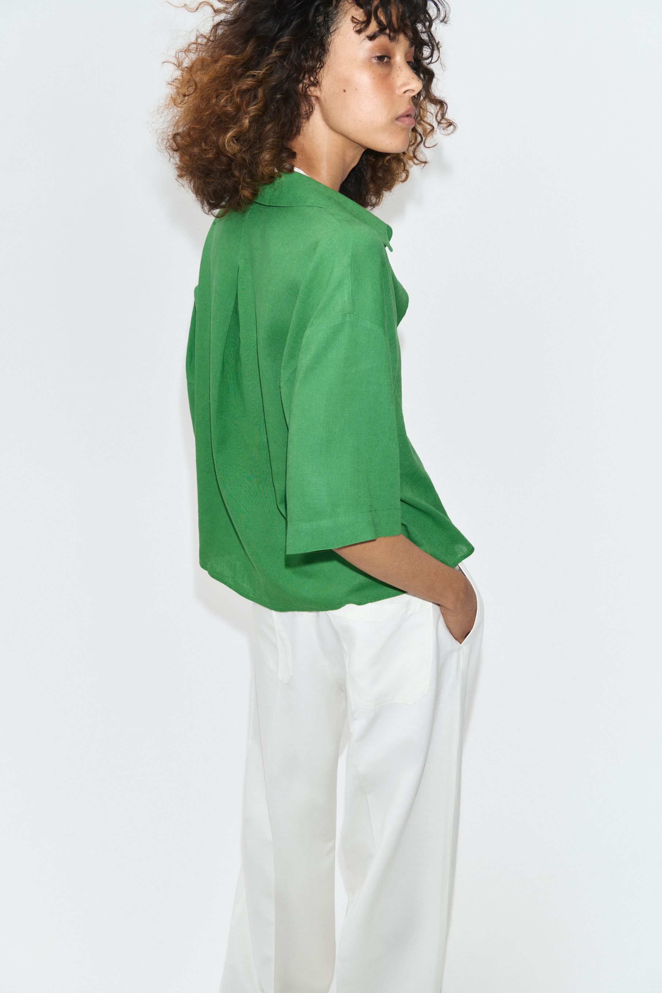 Chemise ample en lin mélangé