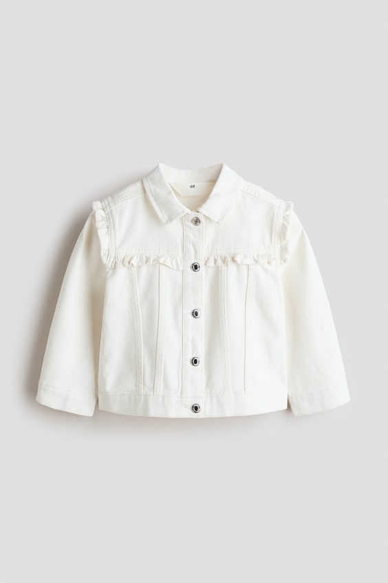 Детские куртки H&M Ruffle-Trimmed Twill Jacket