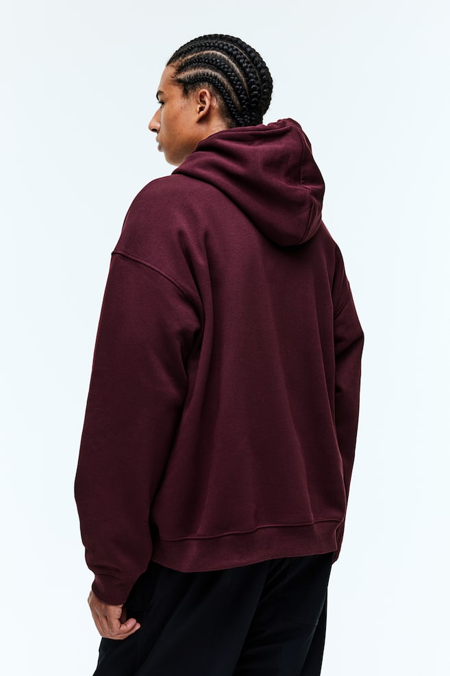 Relaxed Fit Hoodie - Burgundy/Black/White/Light grey marl/dc/dc/dc/dc/dc/dc/dc/dc/dc/dc/dc/dc/dc - 3