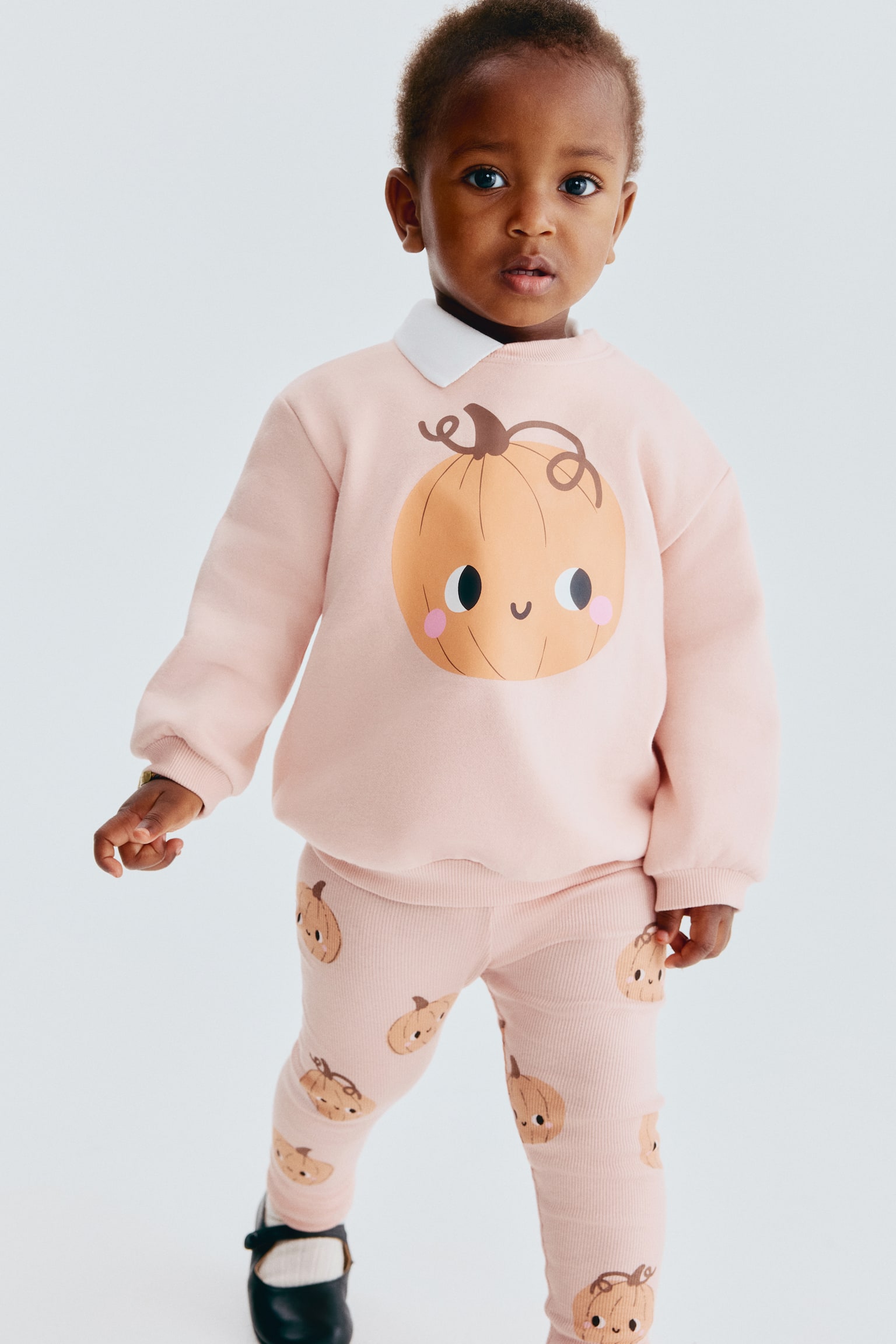 2-piece sweatshirt and leggings set - Light pink/Pumpkins/Navy blue/Made For Cuddles - 1